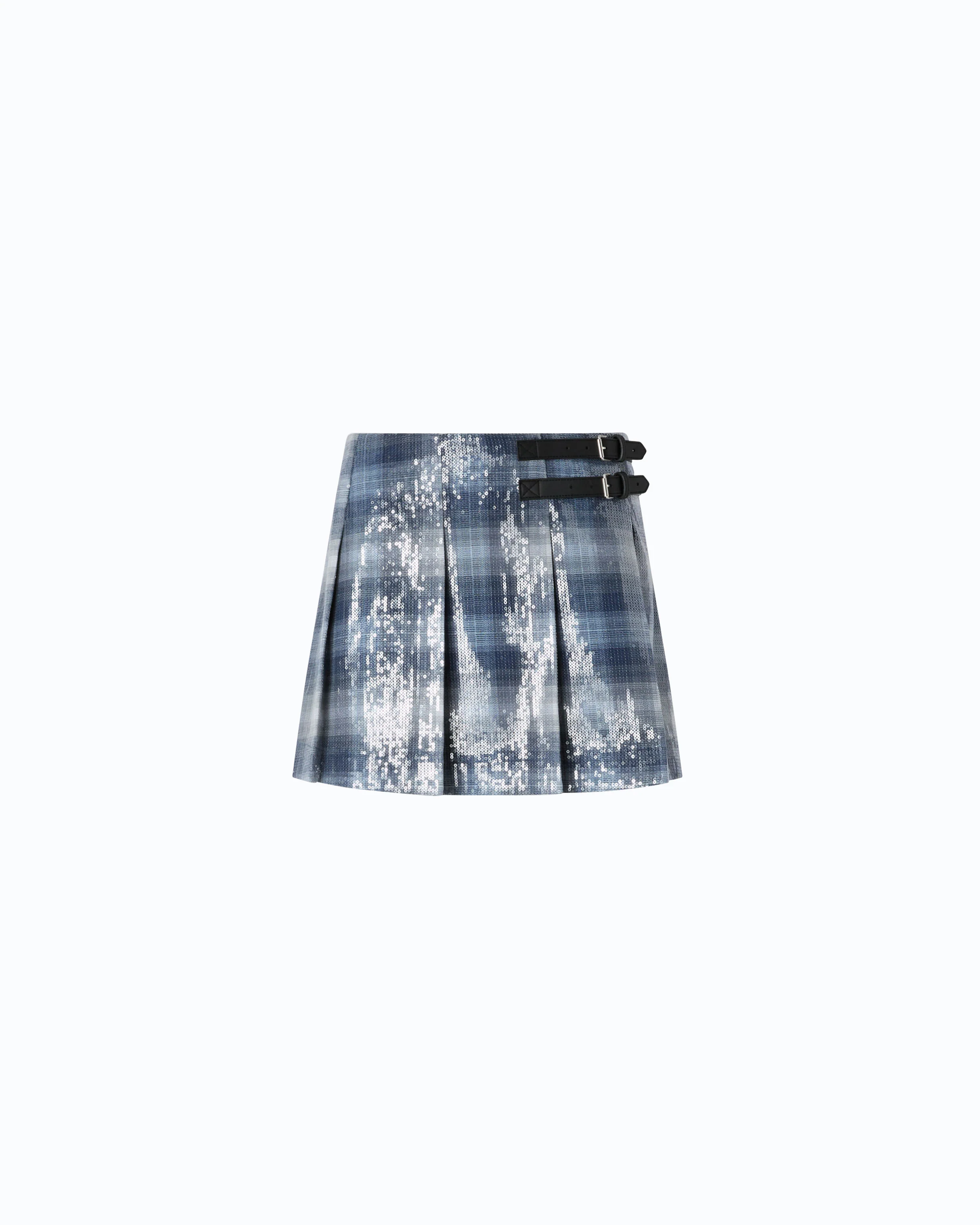 Mini skirt with check pattern and sequins - Image 5