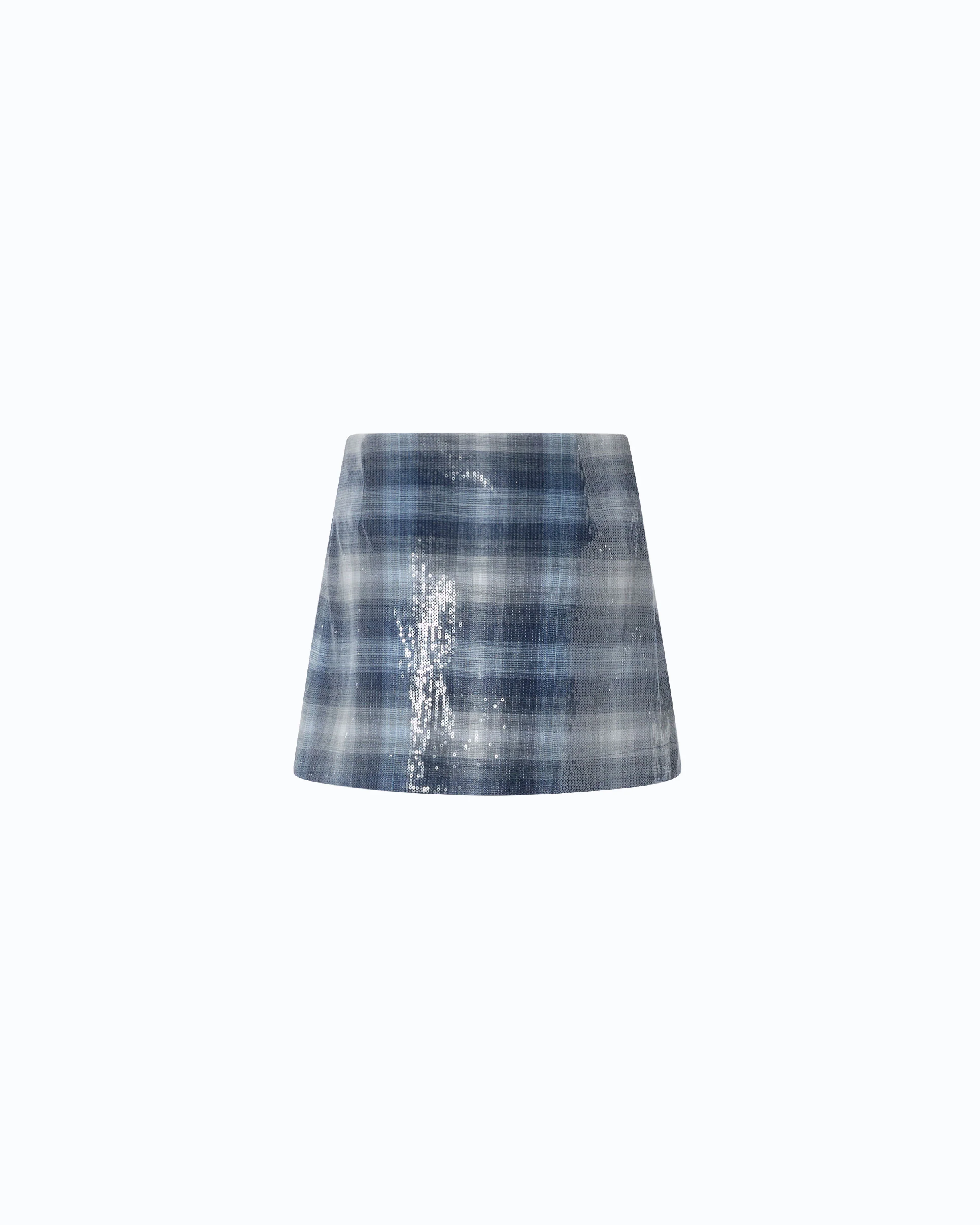 Mini skirt with check pattern and sequins - Image 6