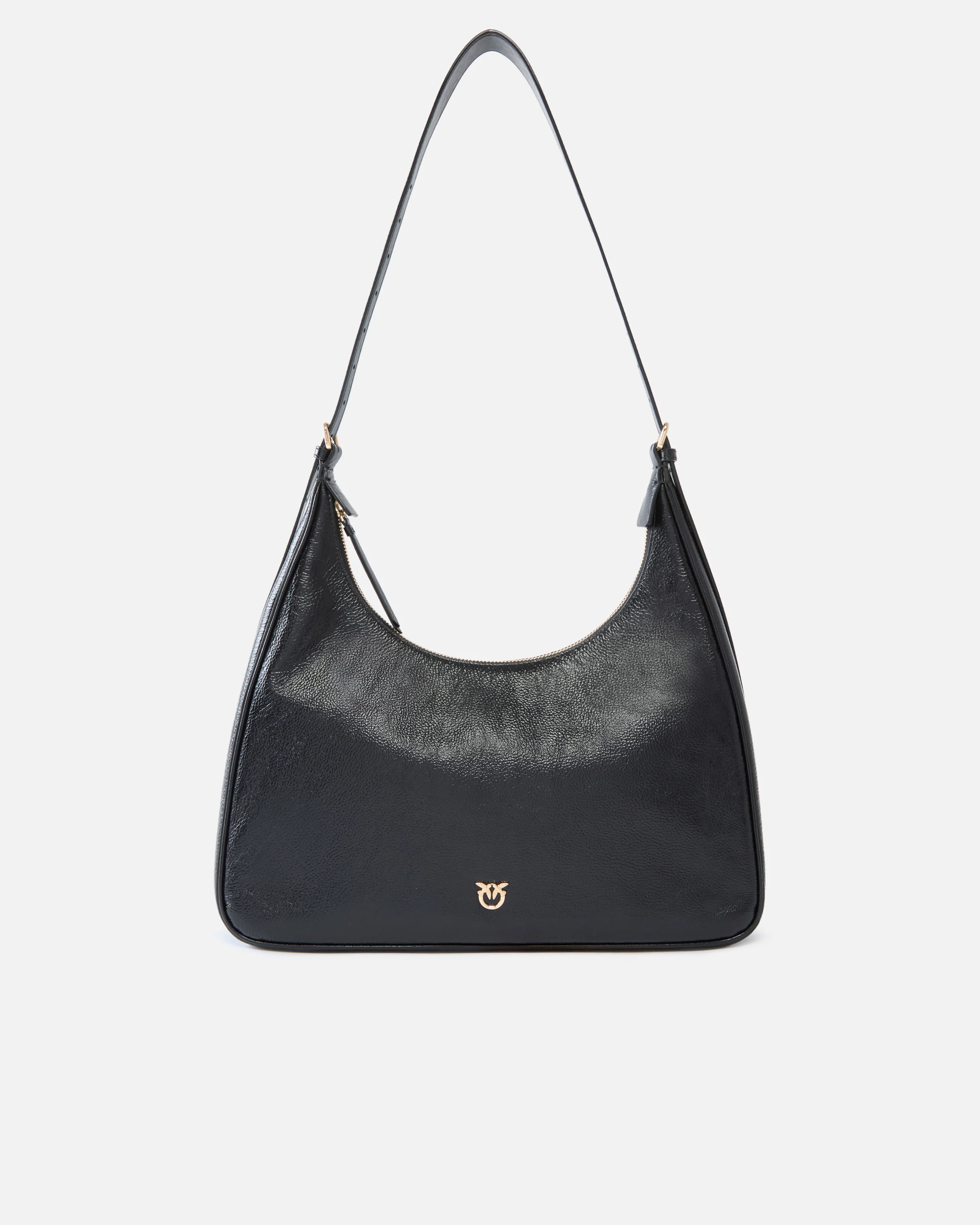 Miss PINKO medium hobo shoulder bag in shiny leather