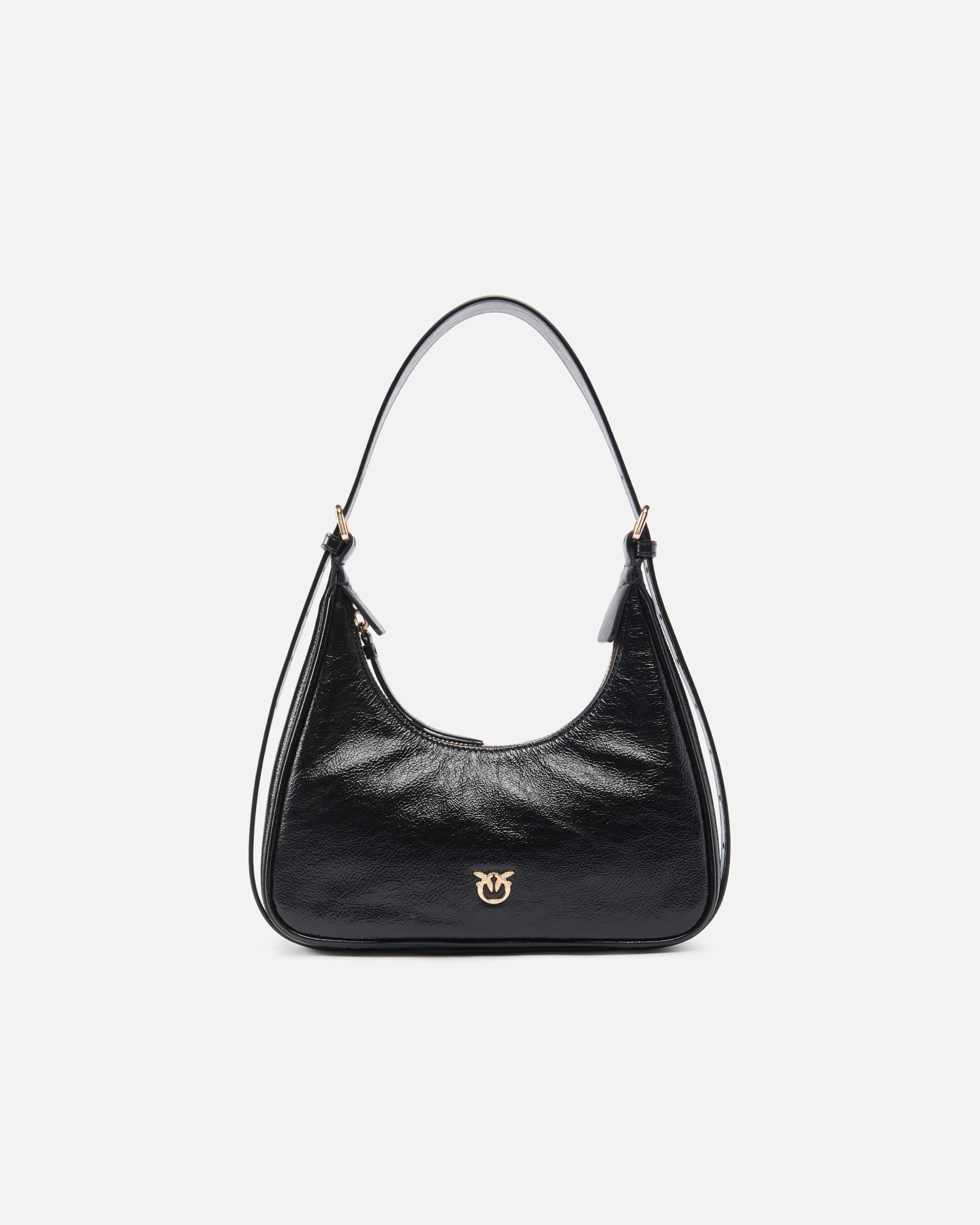 Miss PINKO Mini hobo shoulder bag in shiny leather