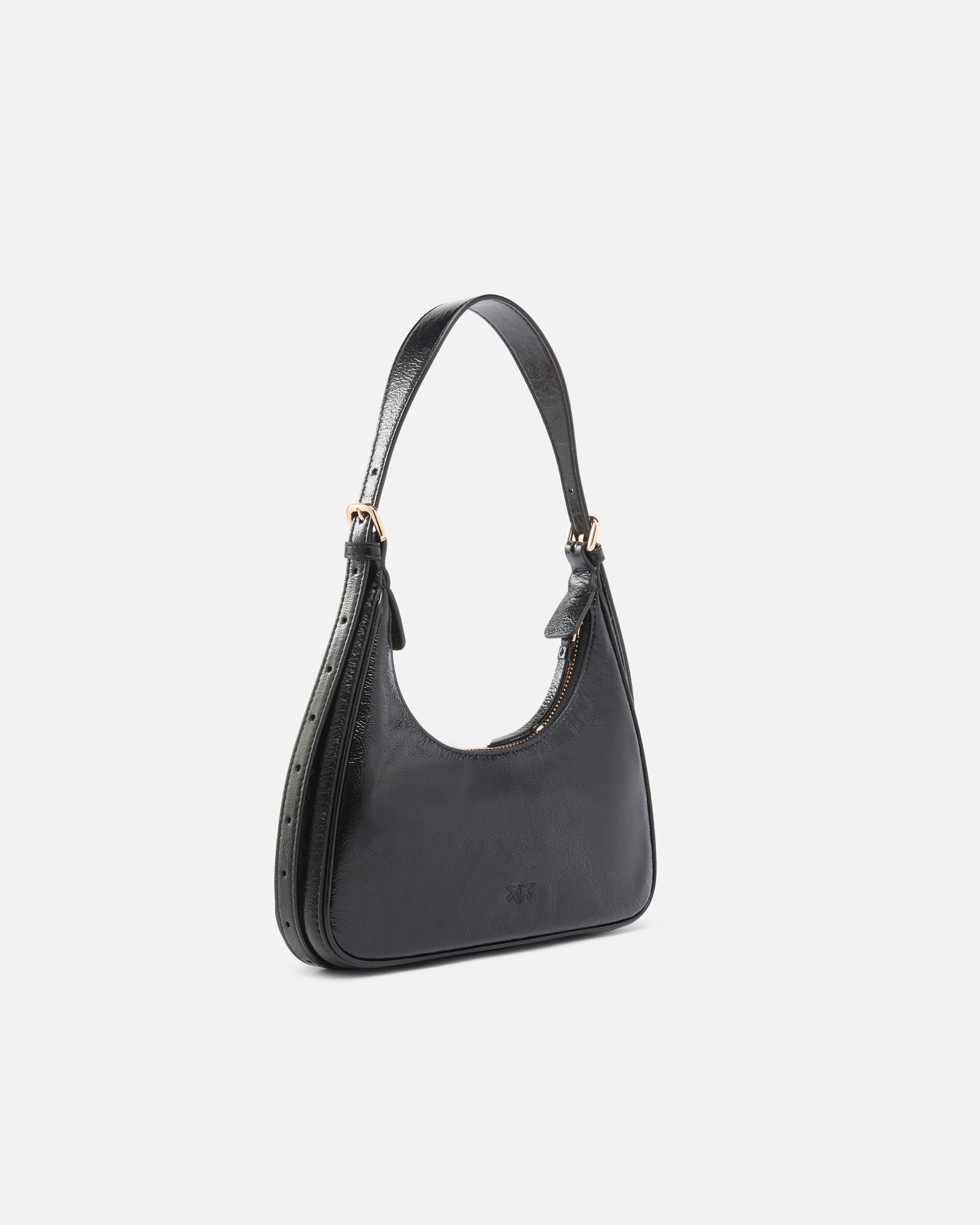 Miss PINKO Mini hobo shoulder bag in shiny leather - Image 2