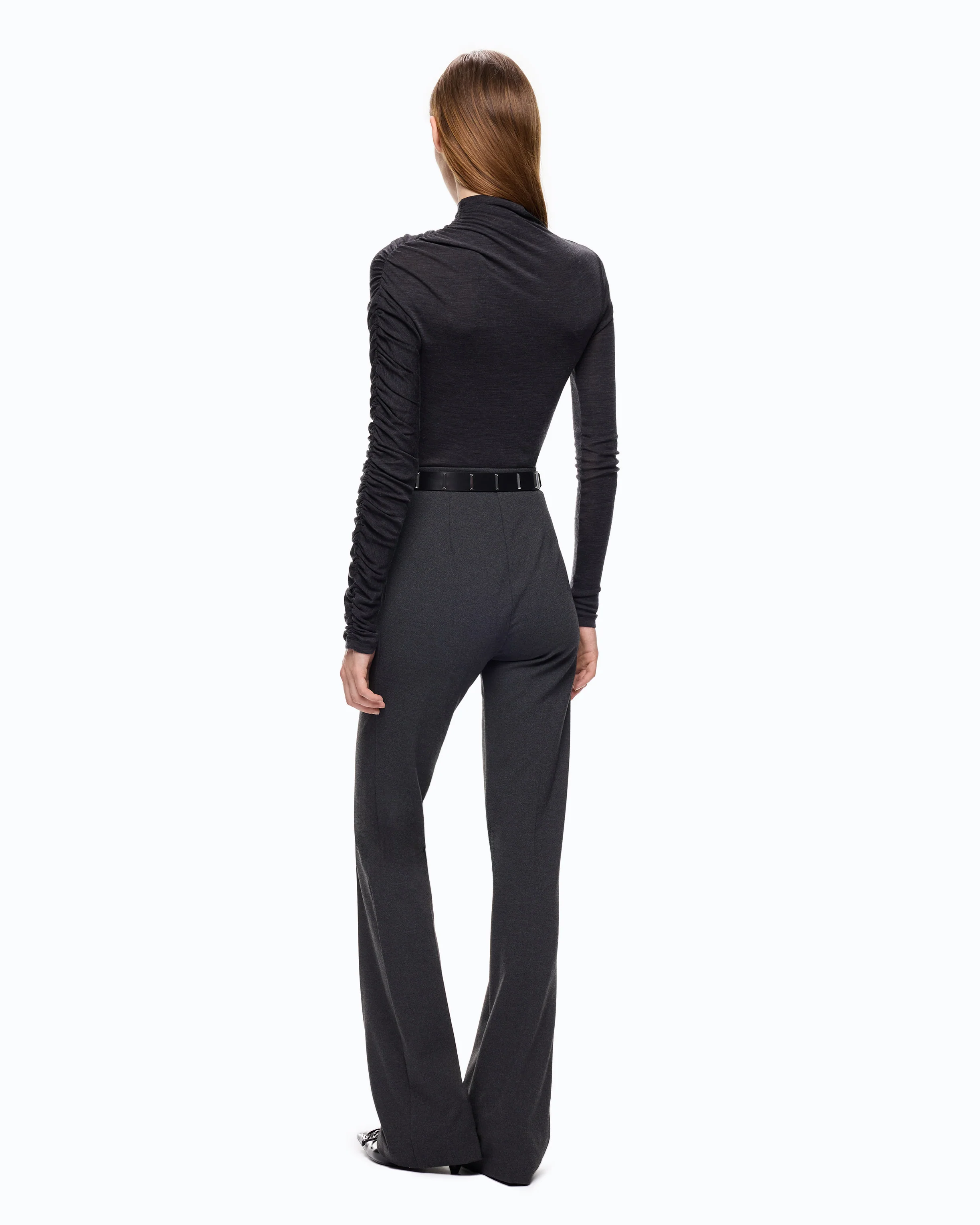 Mock-turtleneck sweater with asymmetric hem - Image 4