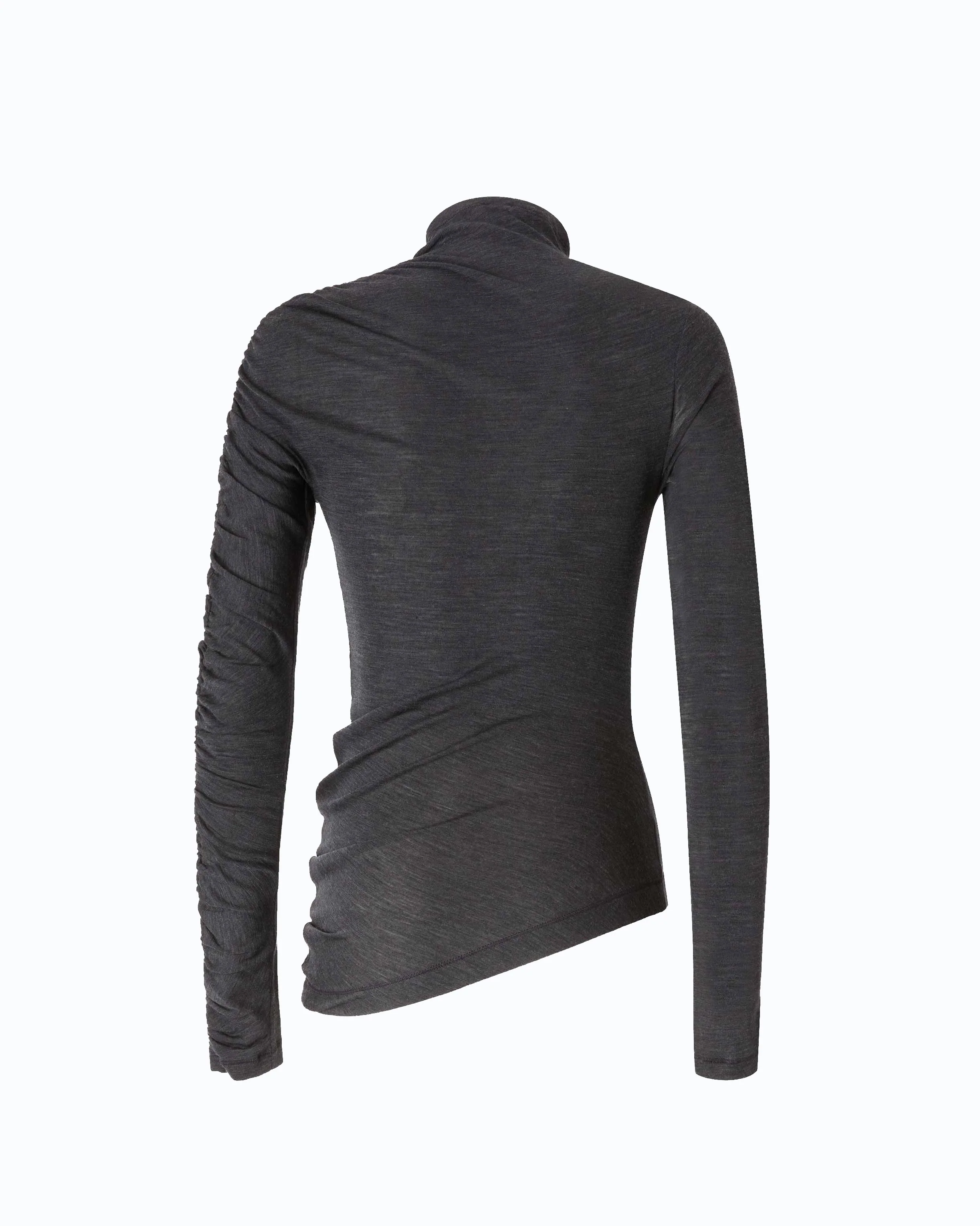 Mock-turtleneck sweater with asymmetric hem - Image 6