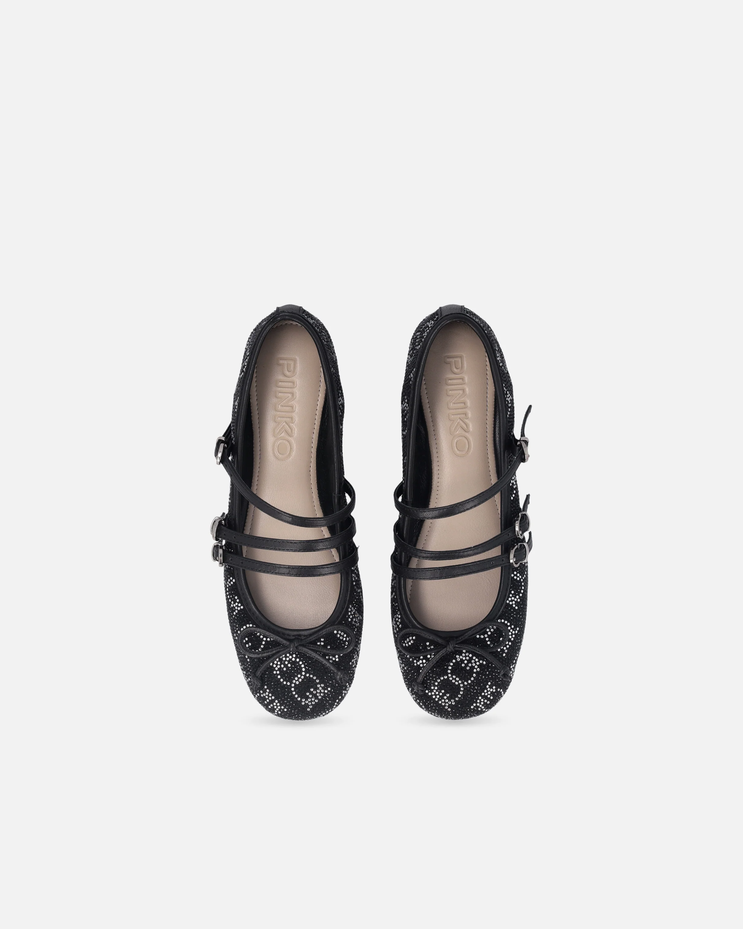 Monogram ballet flats with rhinestones and bow at the toe - Image 9
