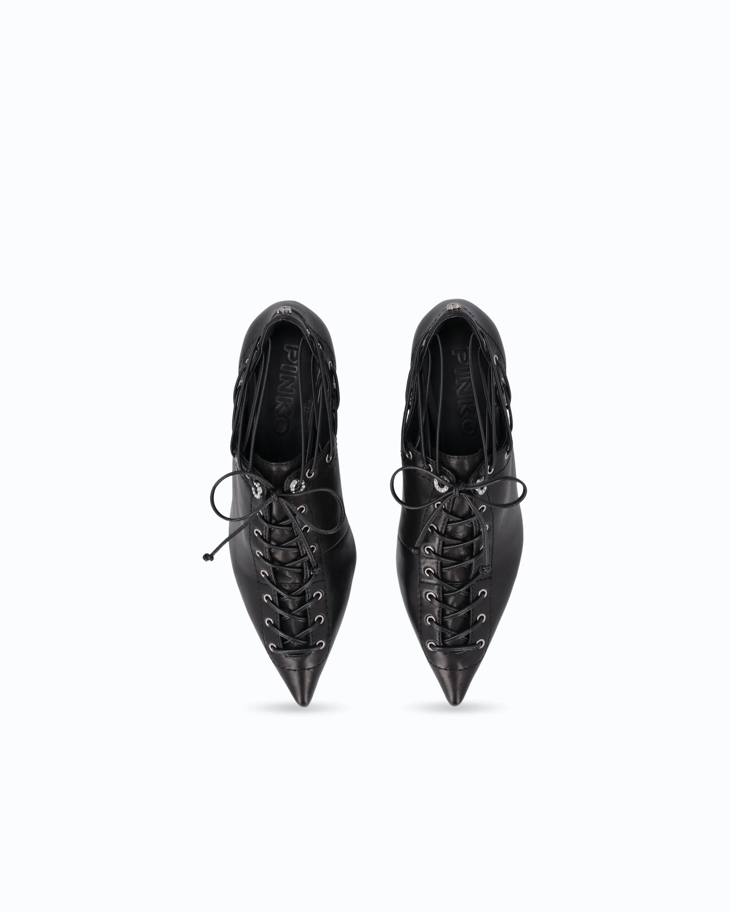 Nappa leather court shoe with lace-up detail and cone heel - Image 9