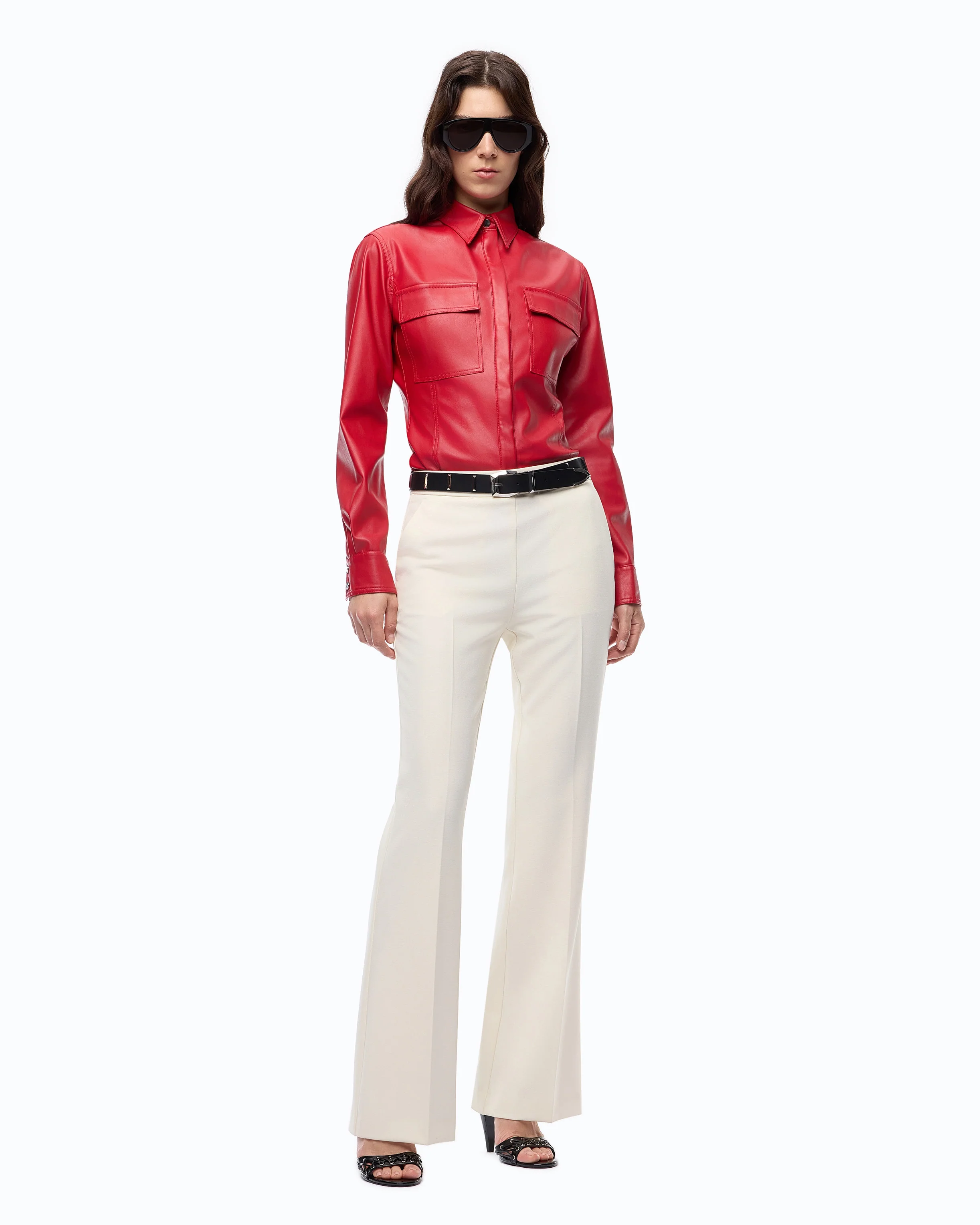 Nappa leather-effect coated shirt - Image 2