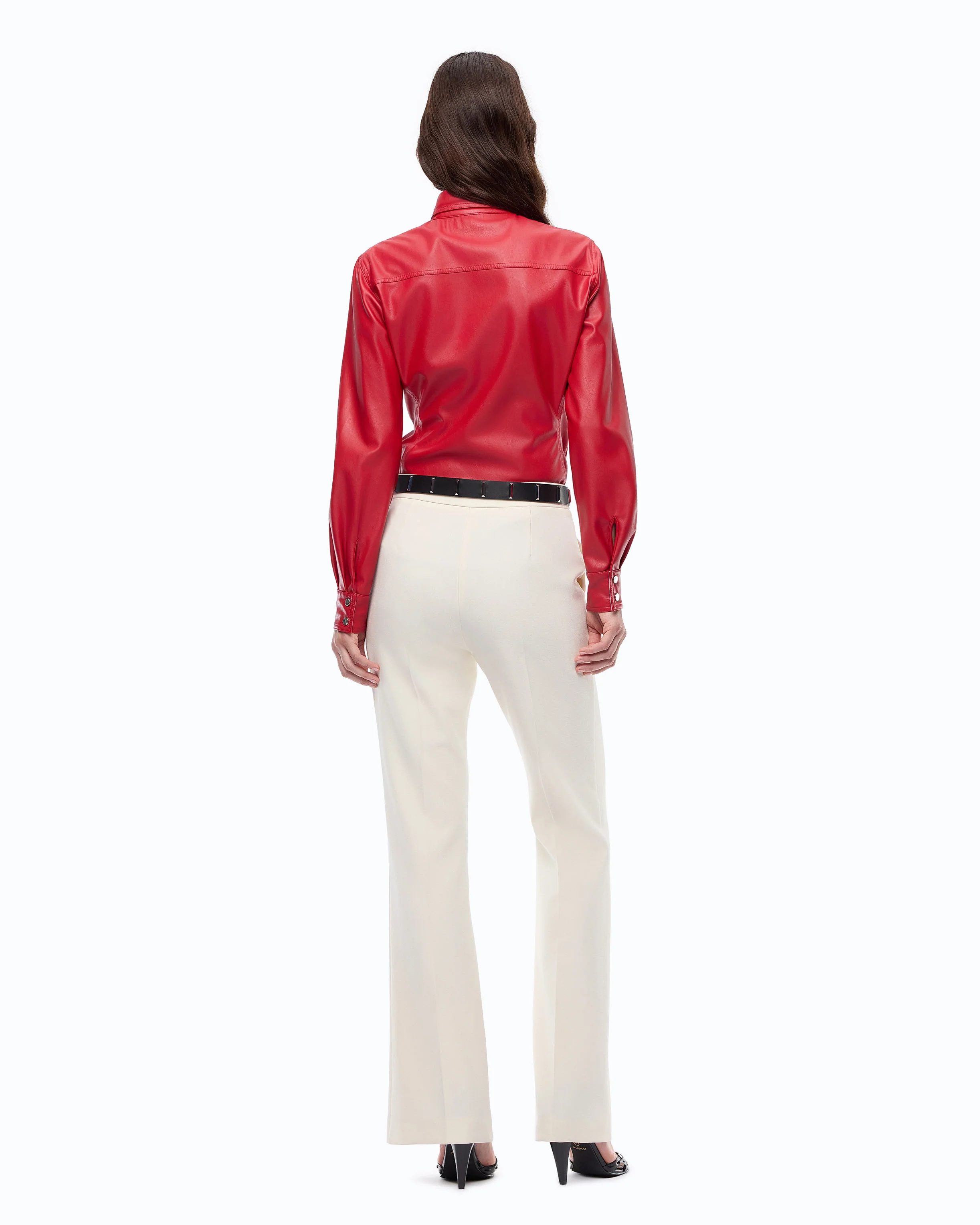 Nappa leather-effect coated shirt - Image 4
