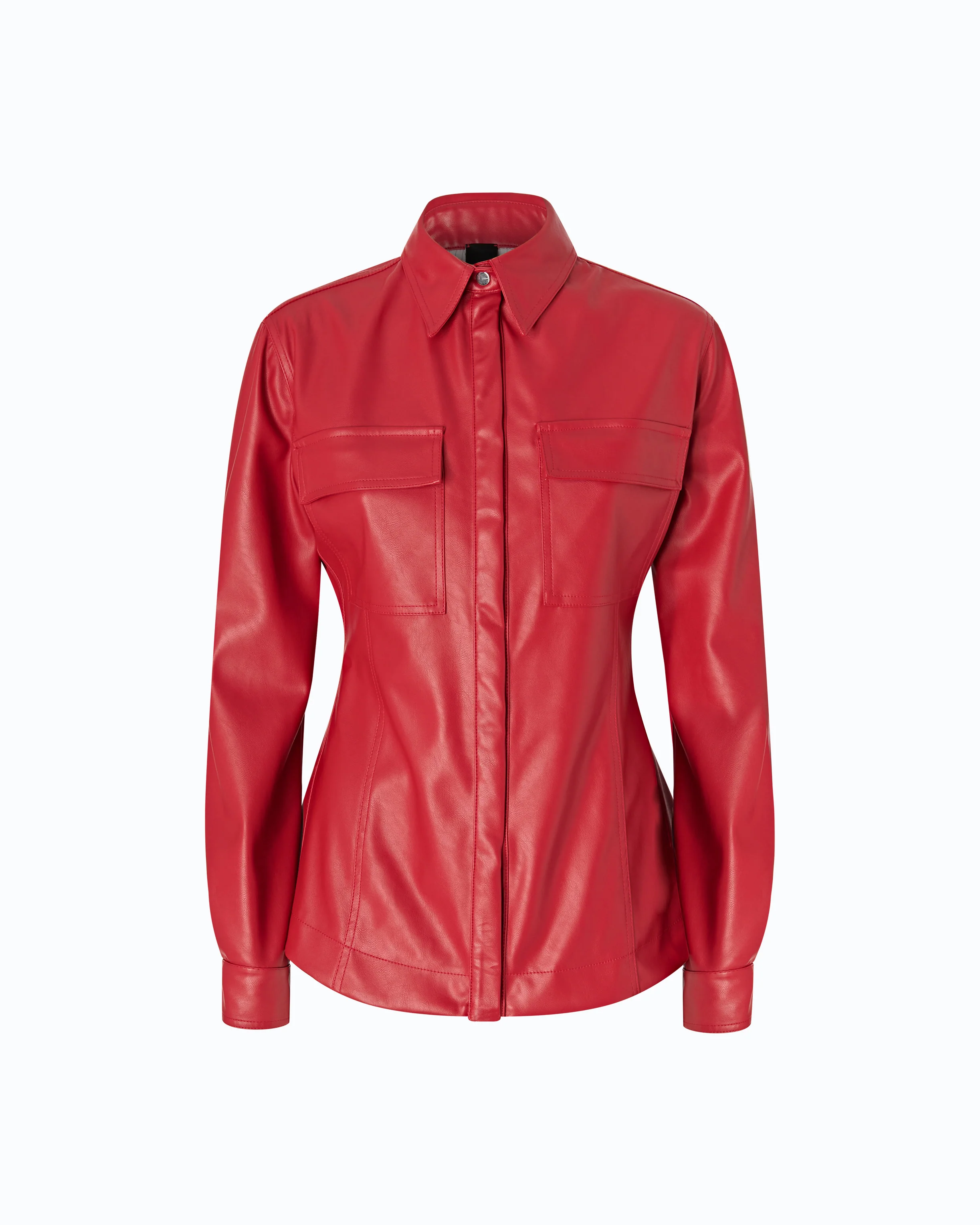 Nappa leather-effect coated shirt - Image 5