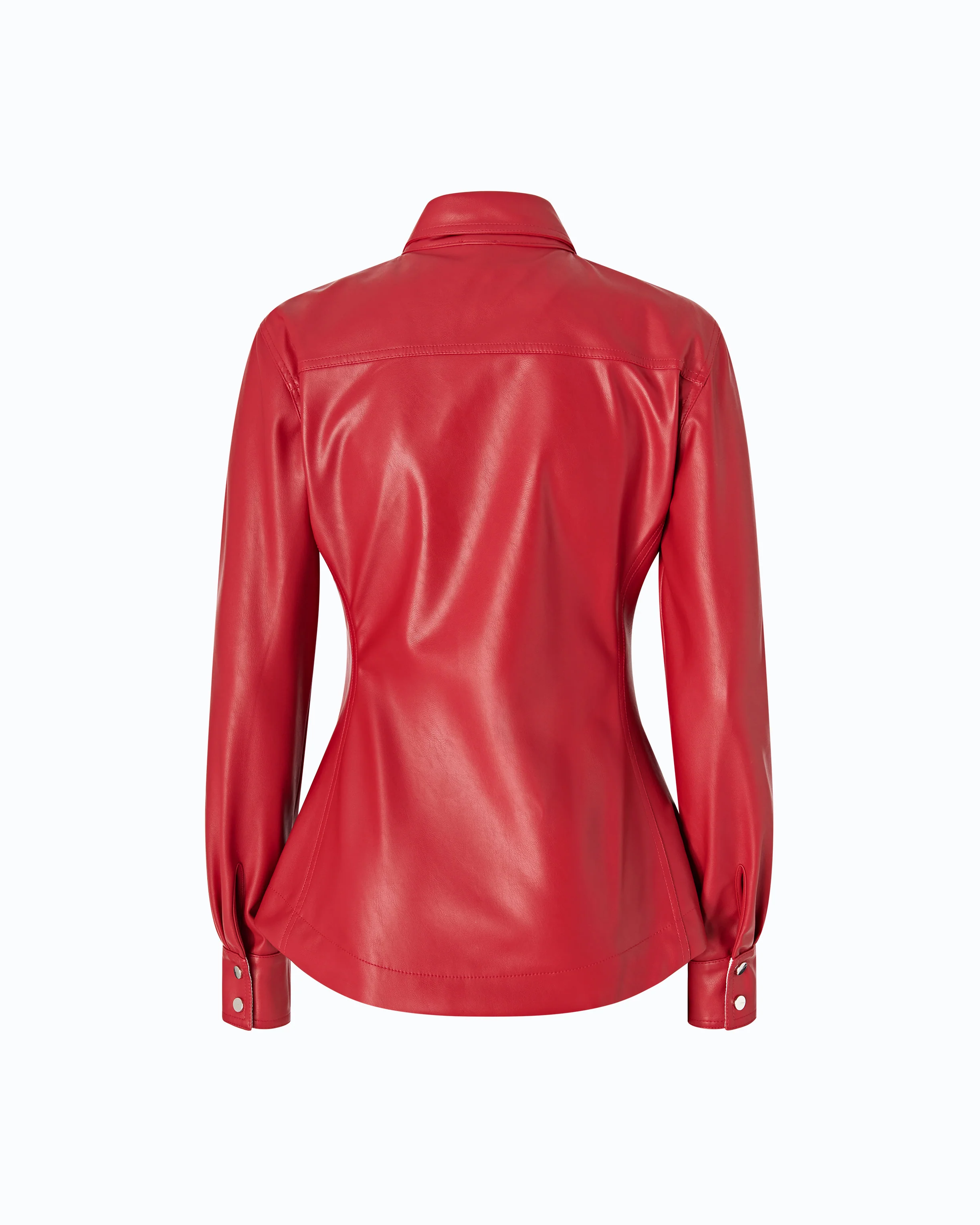 Nappa leather-effect coated shirt - Image 6