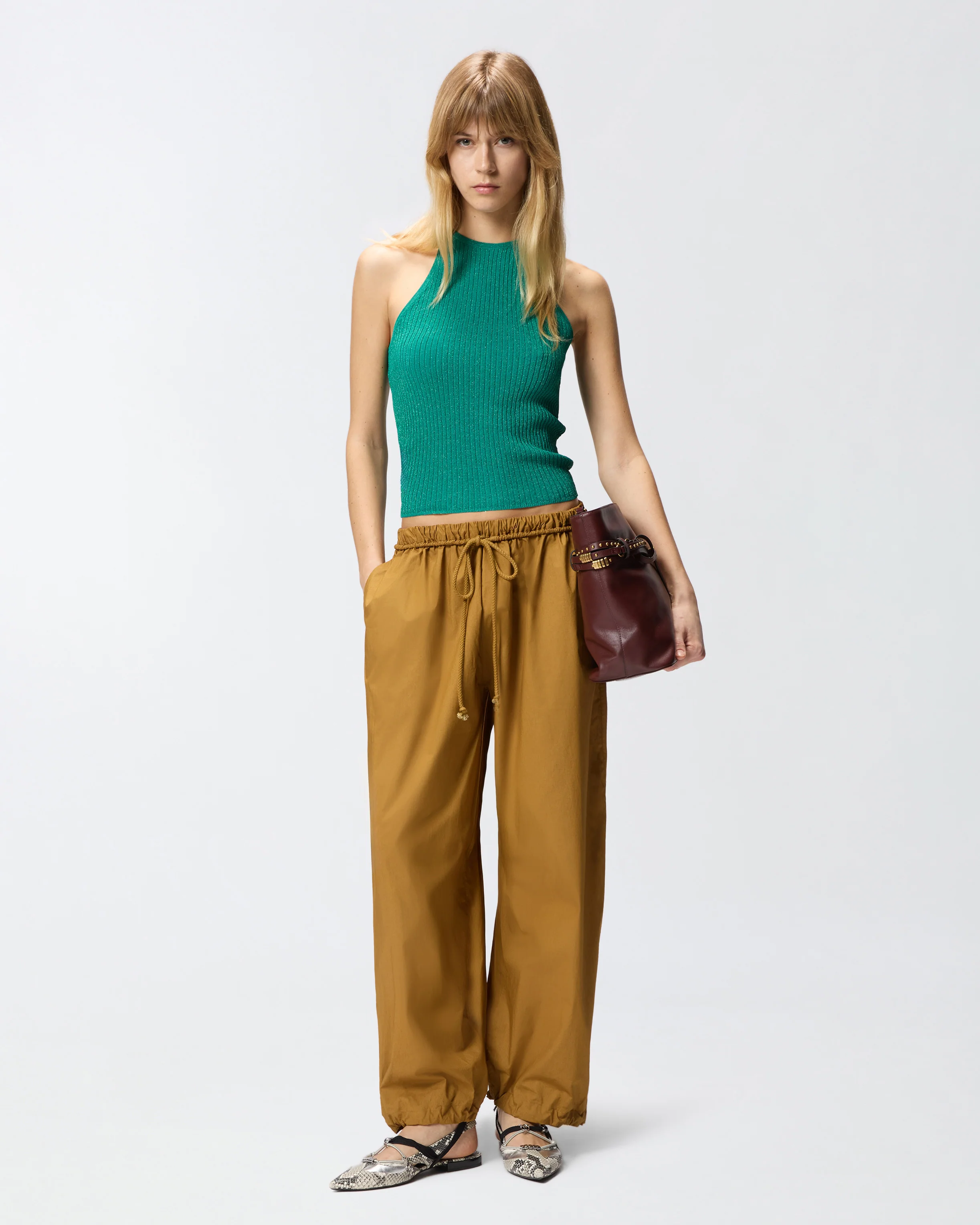 Off-the-shoulder top with neck fastening - Image 2