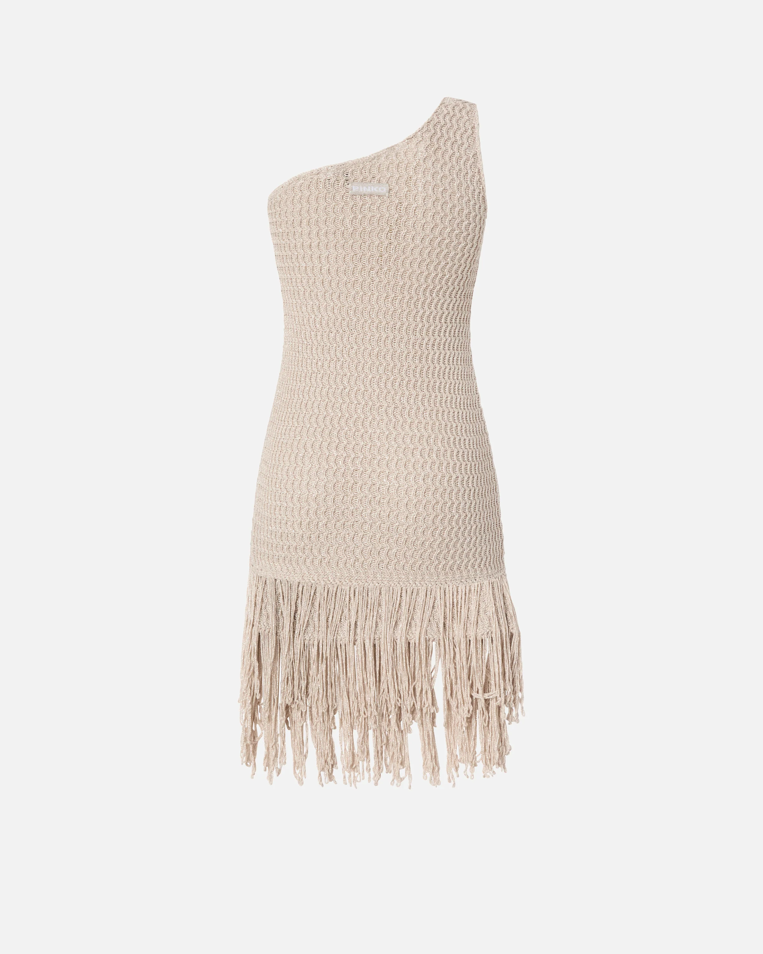One-shoulder mini dress with fringing - Image 6