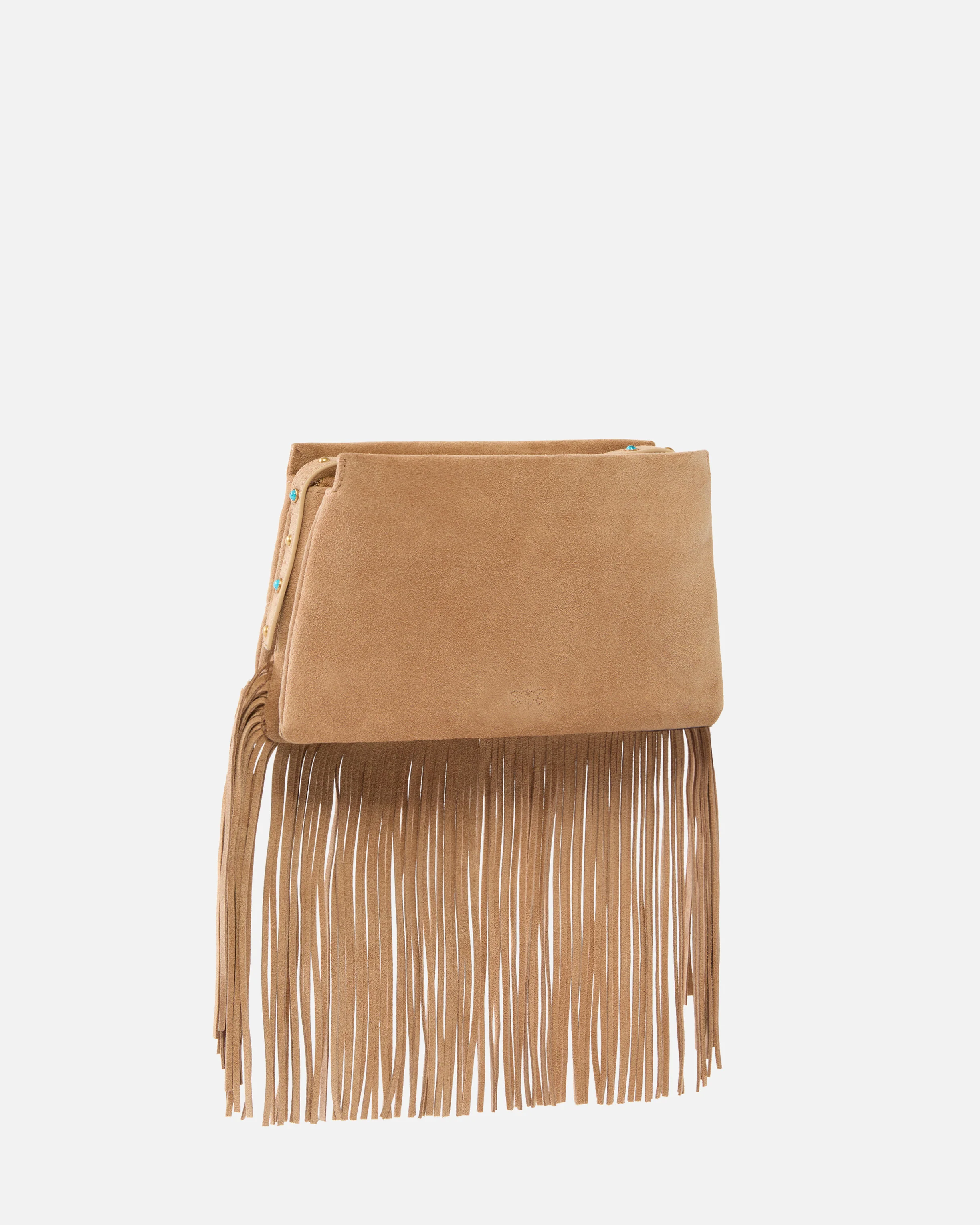 One, Two, Three Bag small crossbody bag in suede with fringes - Image 2