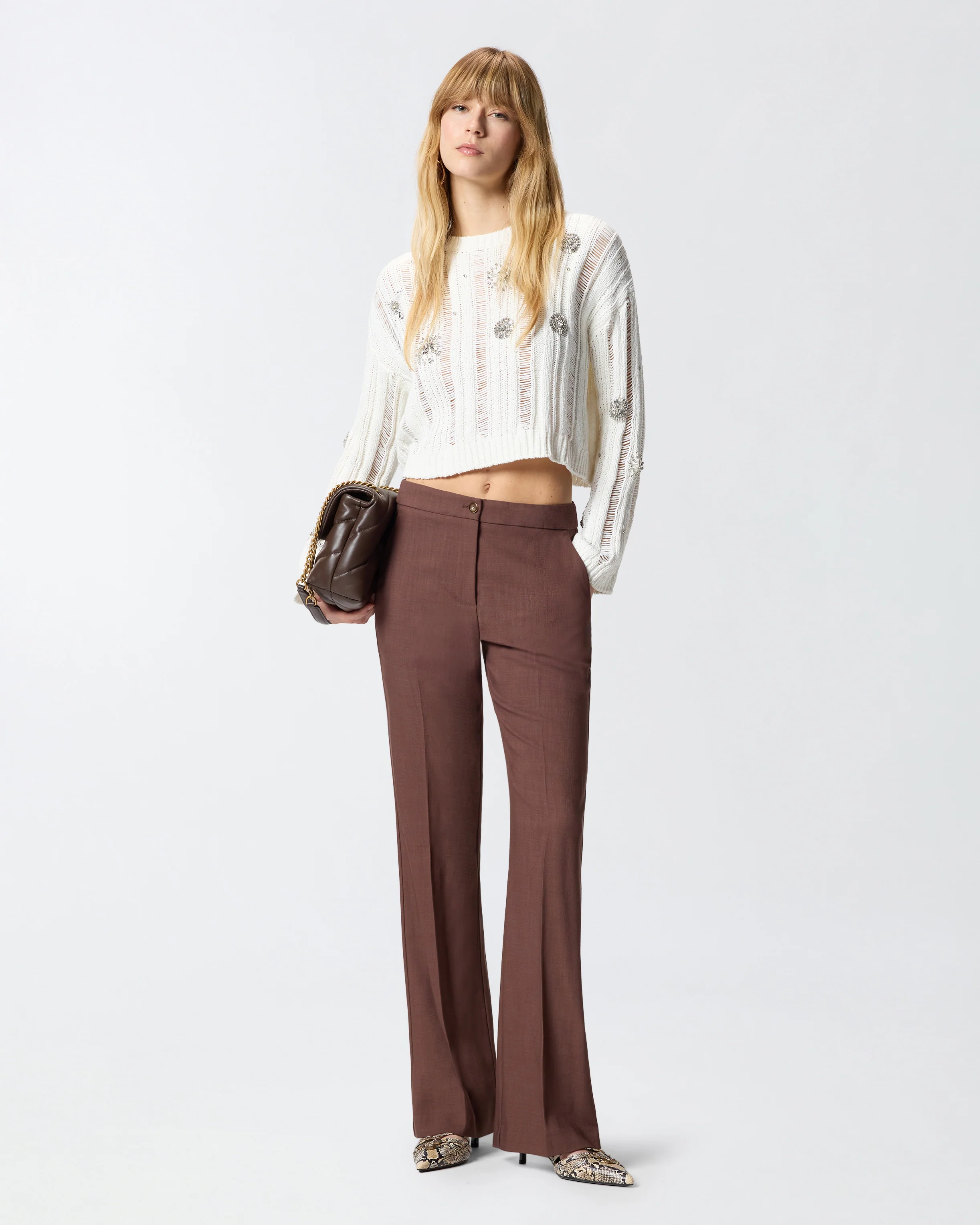 Openwork sweater with jewel details - Image 2