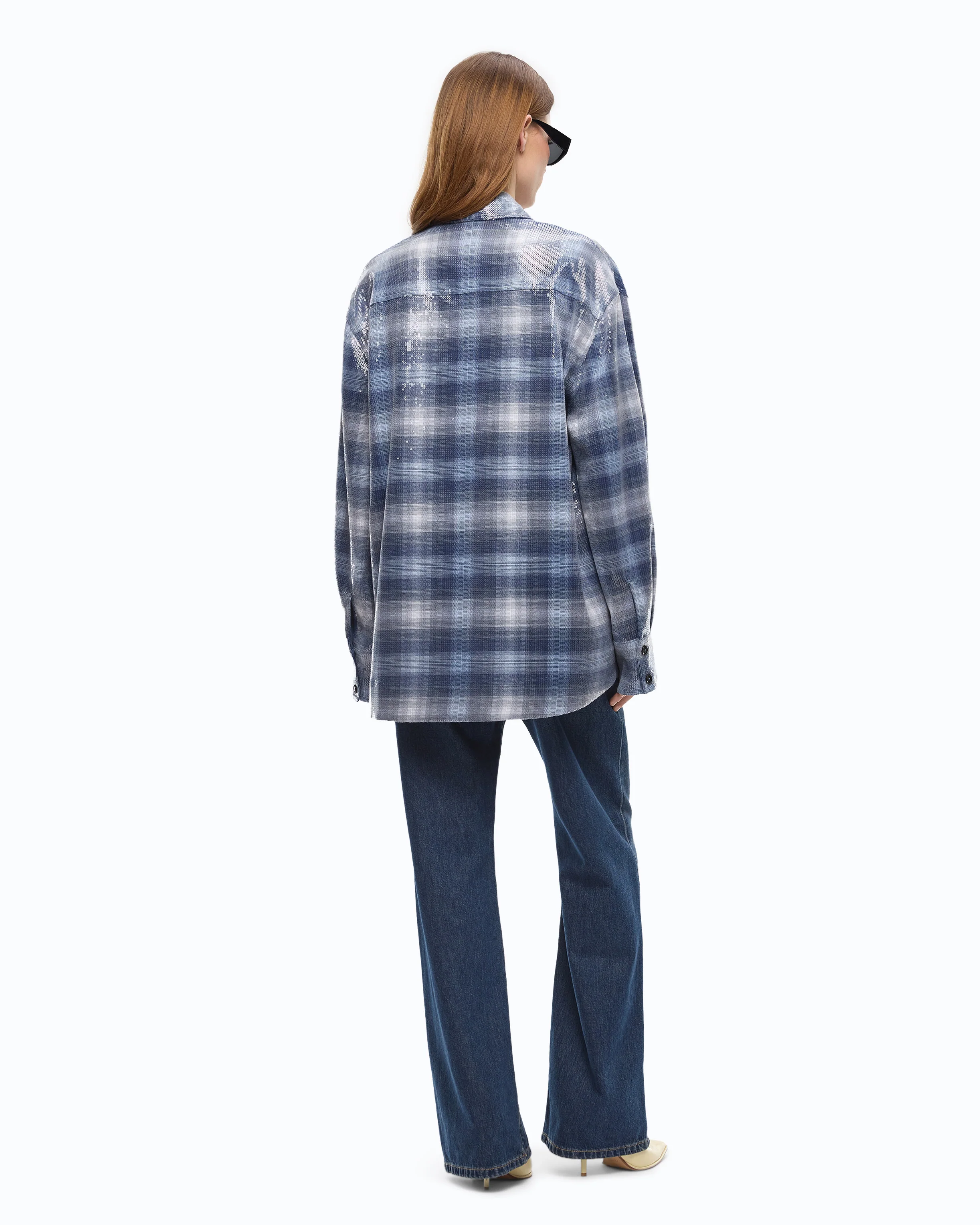 Overshirt with check pattern and sequins - Image 4