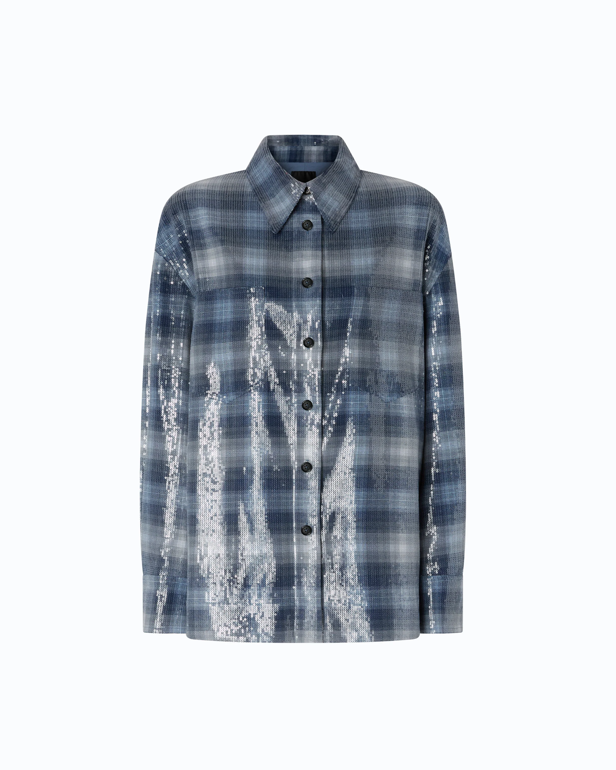 Overshirt with check pattern and sequins - Image 5