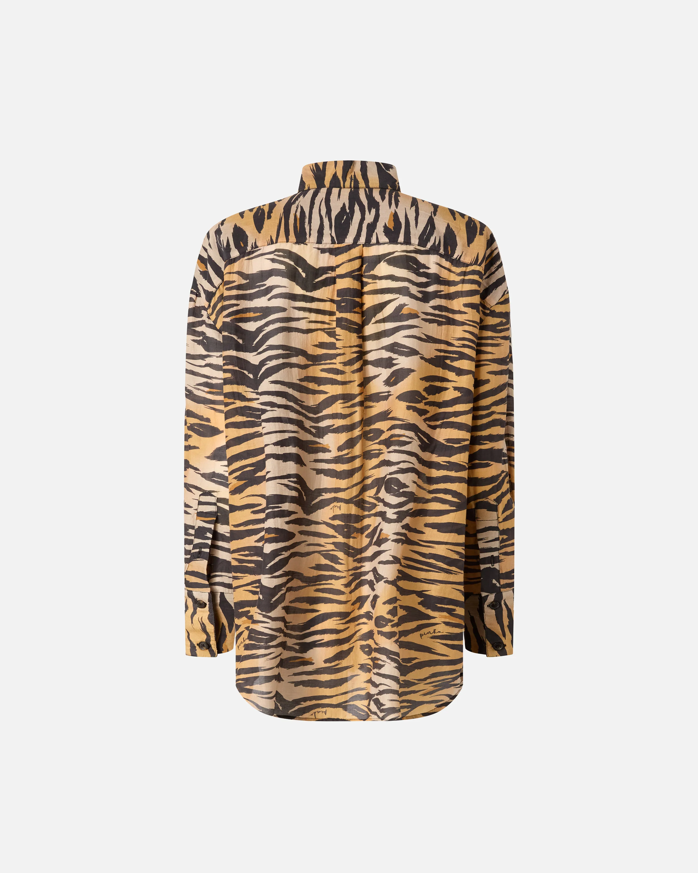 Oversize shirt in cotton and silk voile with animal print - Image 2