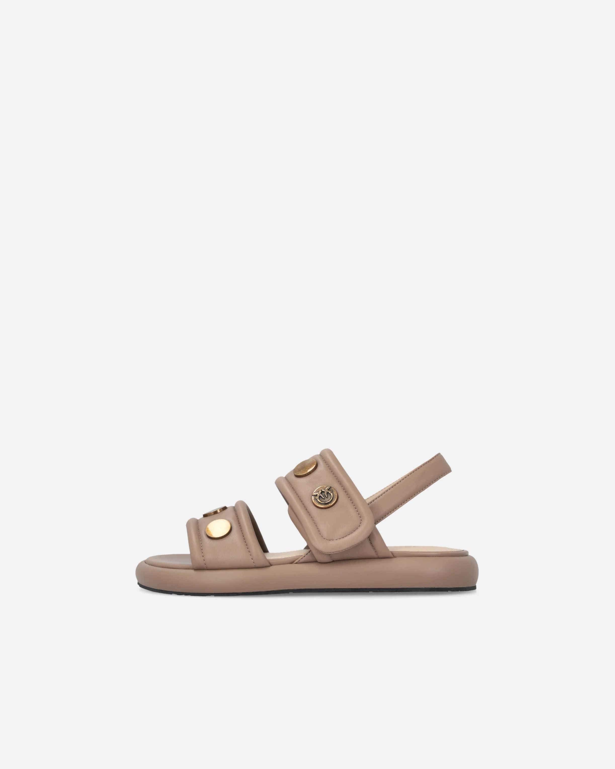 Padded nappa leather sandals with metallic details - Image 5