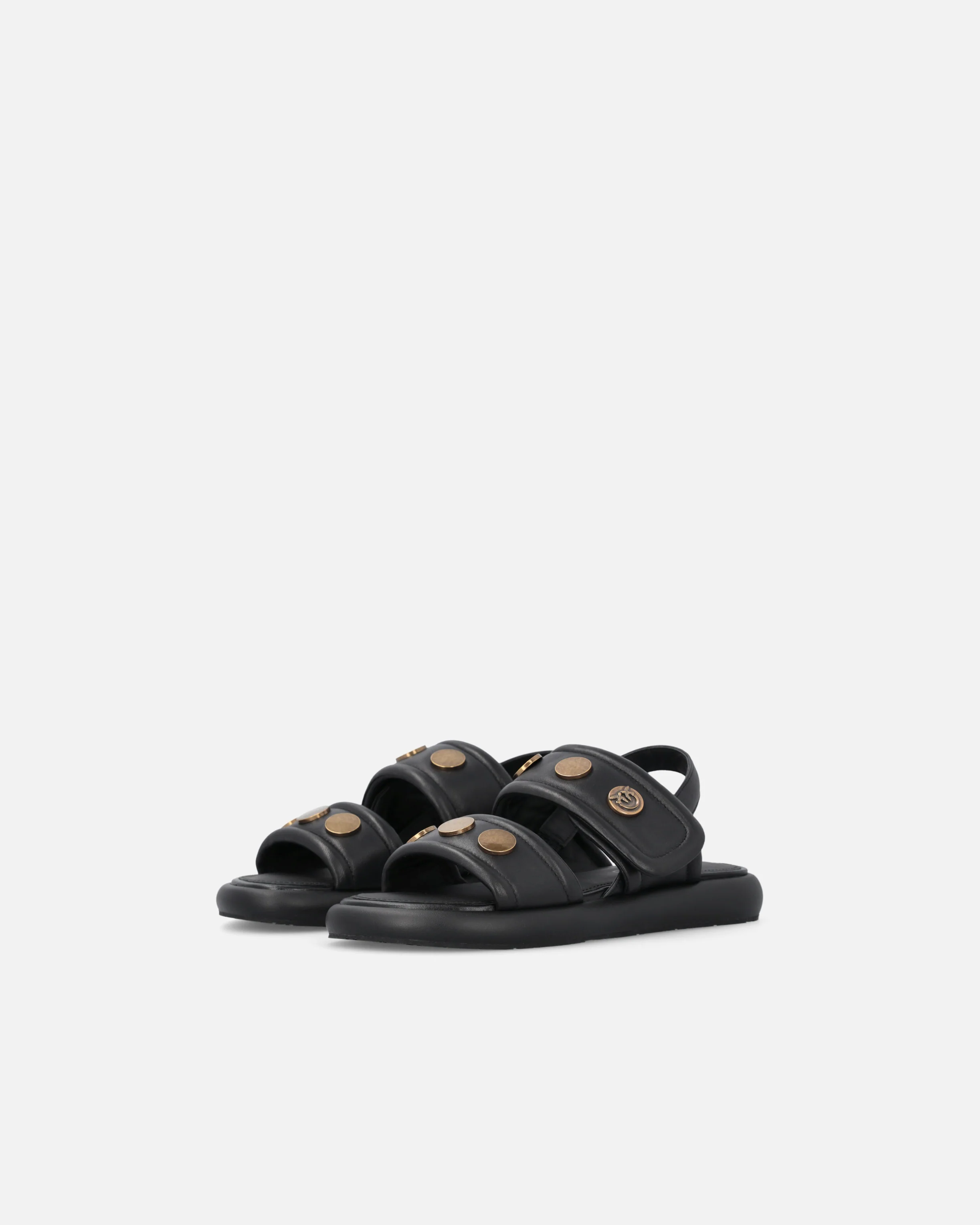 Padded nappa leather sandals with metallic details - Image 6