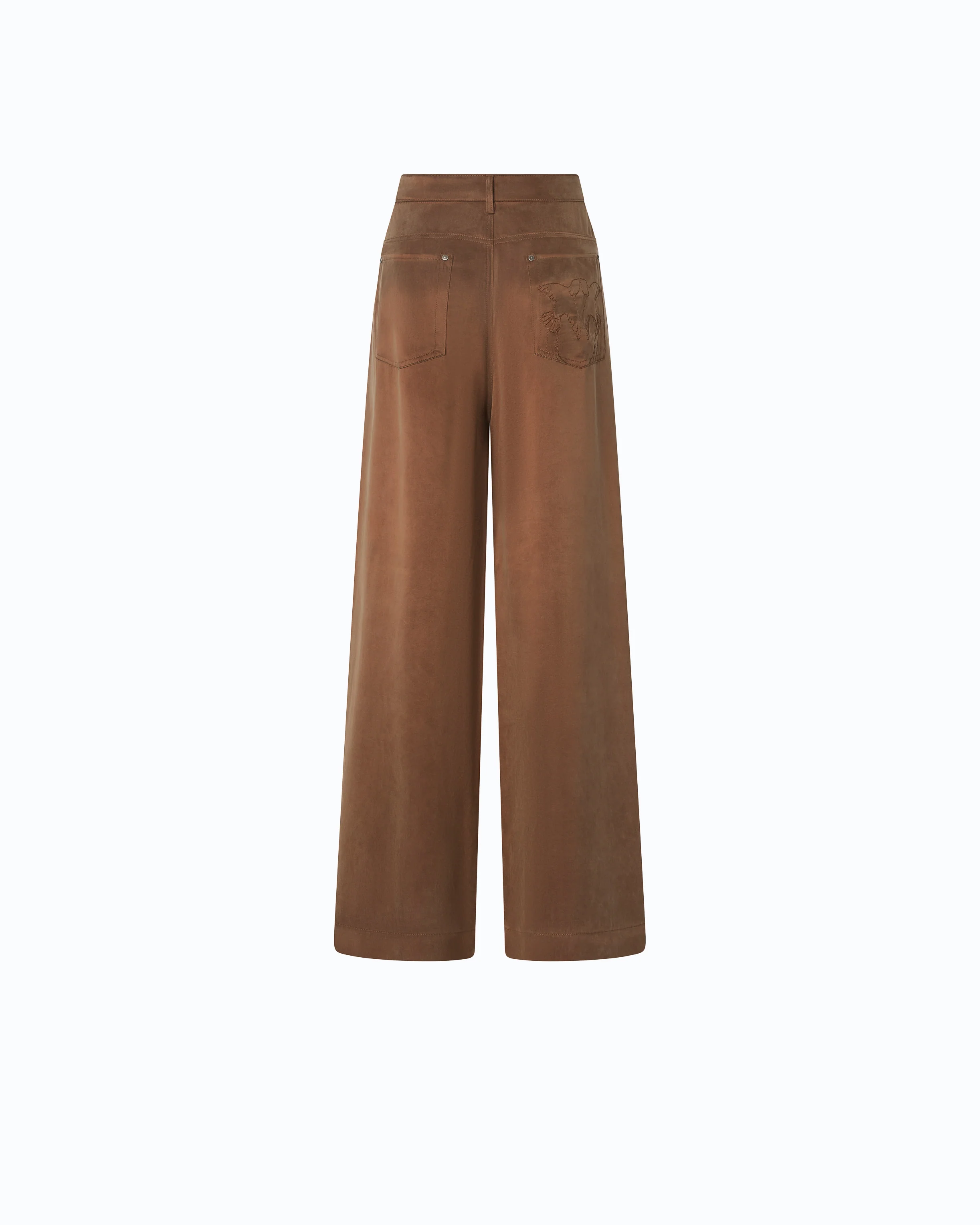 Palazzo trousers in peachskin-feel twill - Image 6