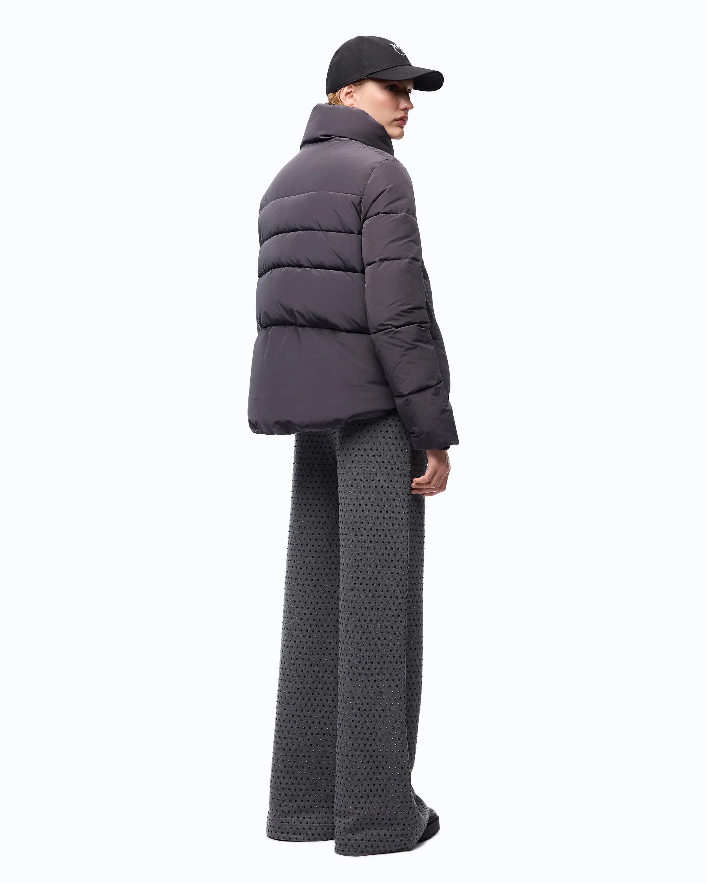 Pea coat in water-repellent technical canvas - Image 4