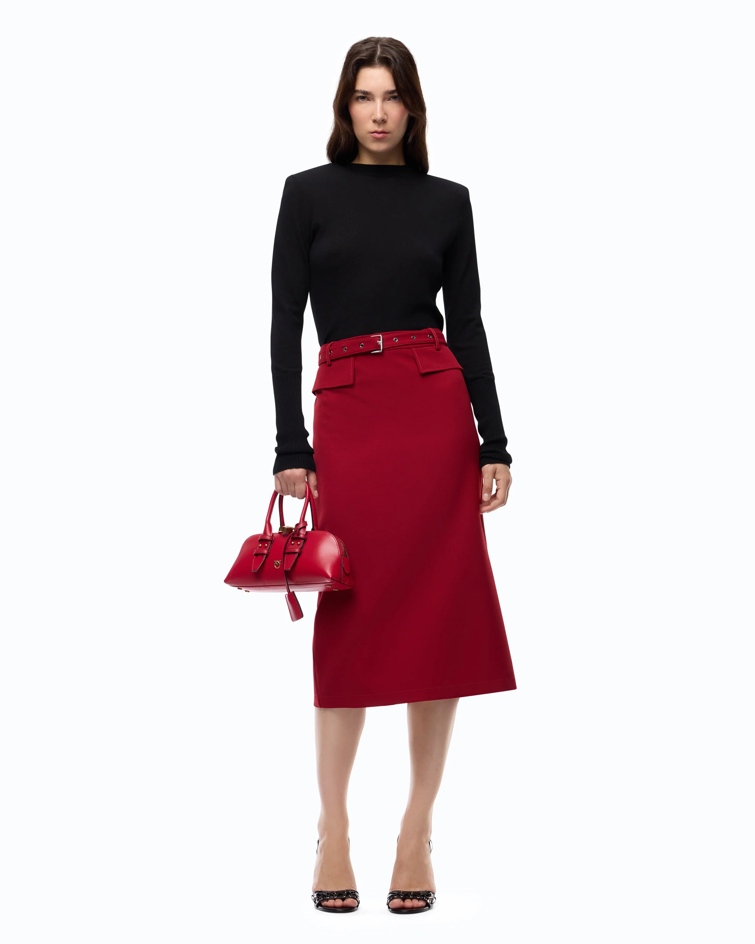 Pencil skirt with belt