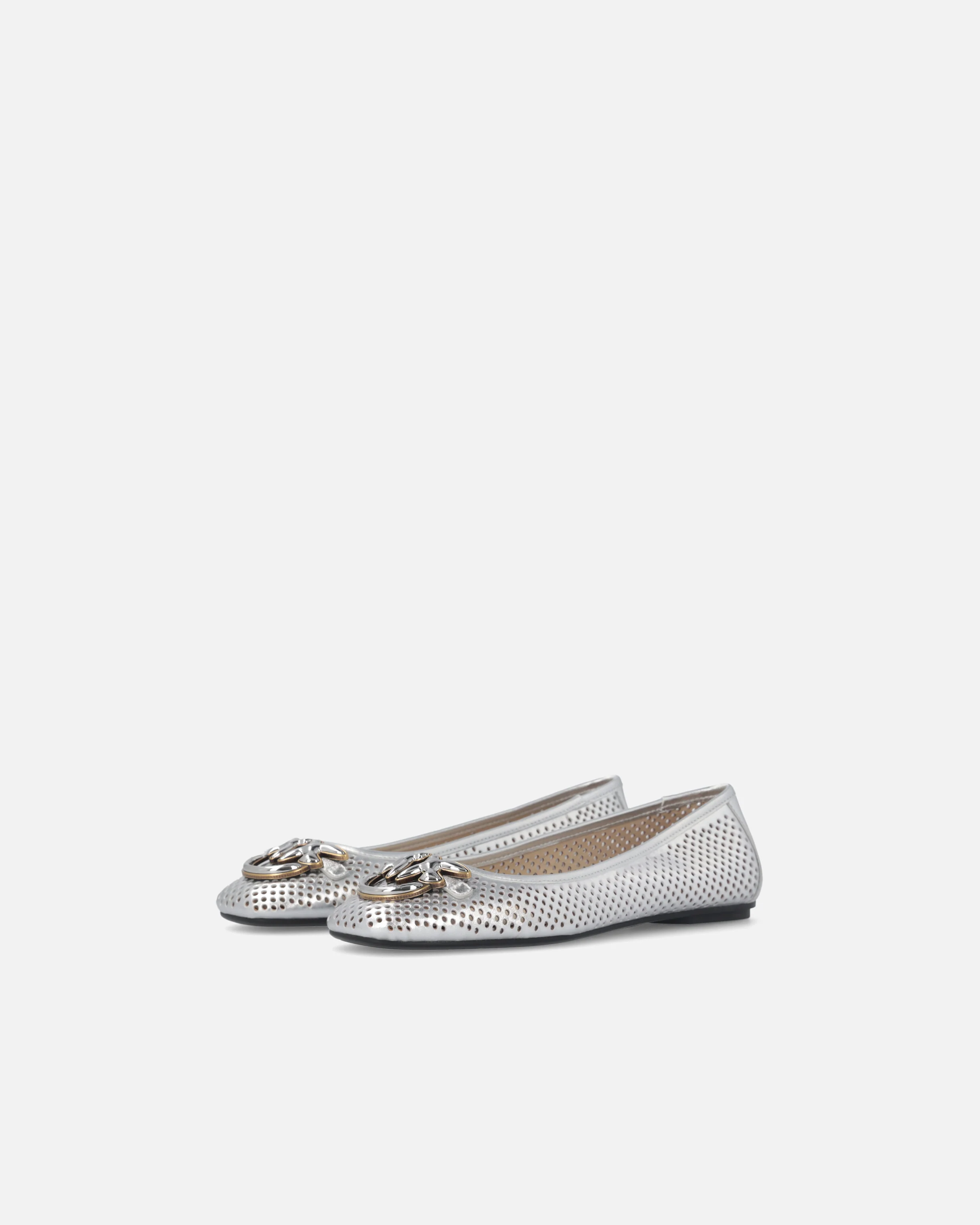 Perforated ballerinas in laminated nappa leather - Image 6