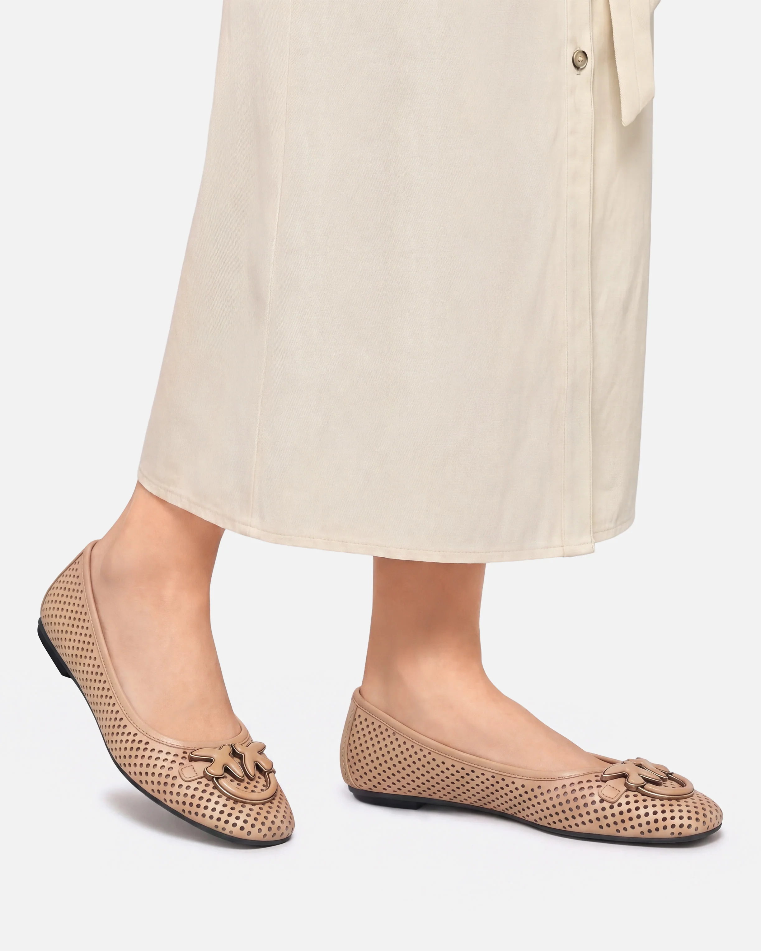 Perforated ballerinas with Love Birds logo - Image 10