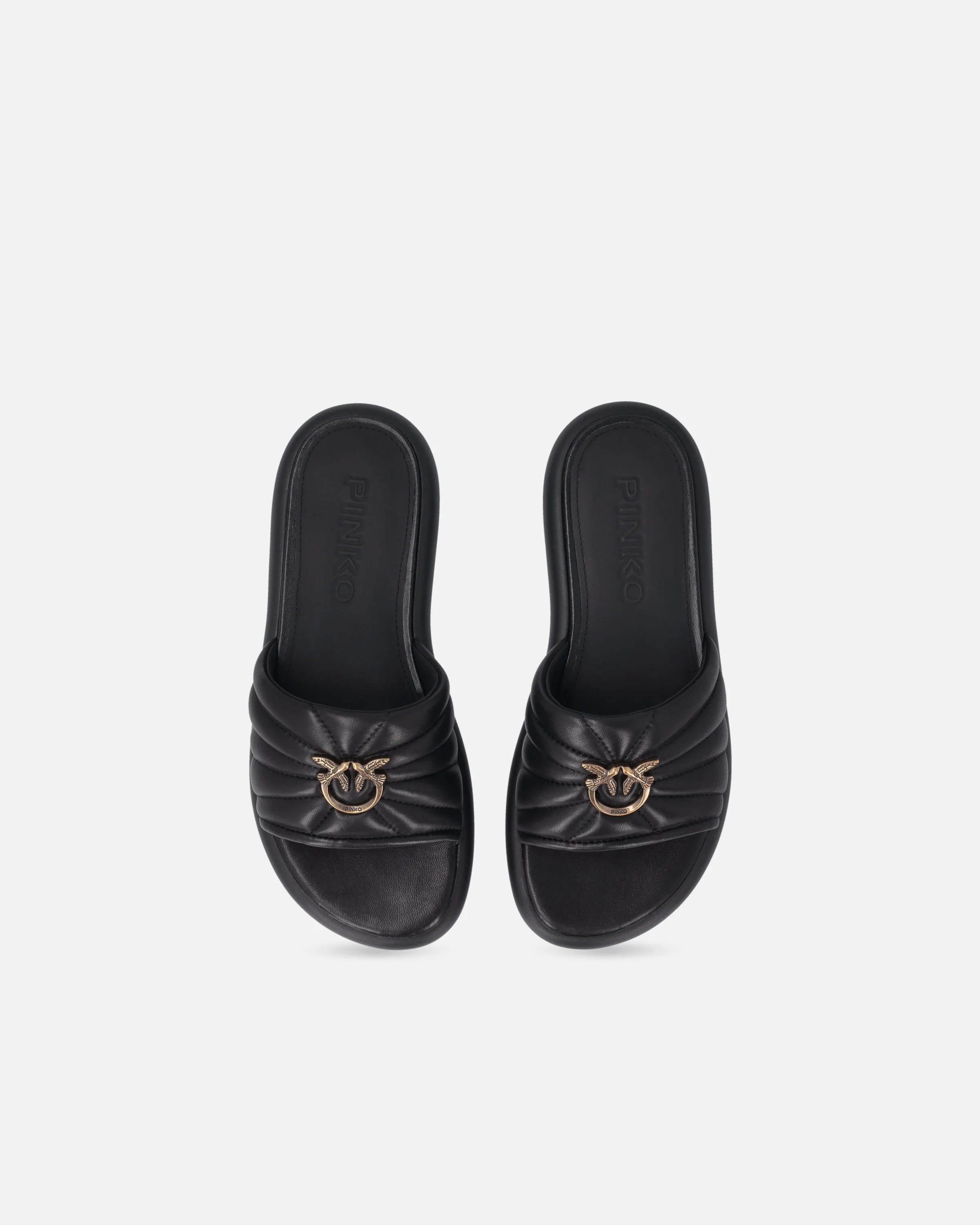 Perforated nappa leather slip-on sandals with Love Birds logo - Image 9