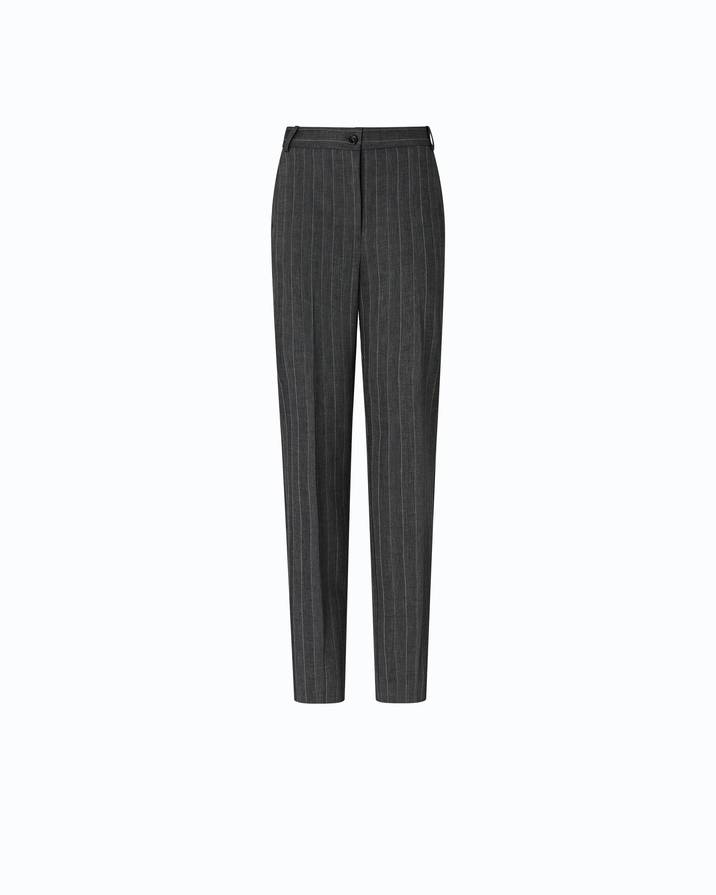 Pinstriped stretch wool-blend cigarette trousers - Image 5