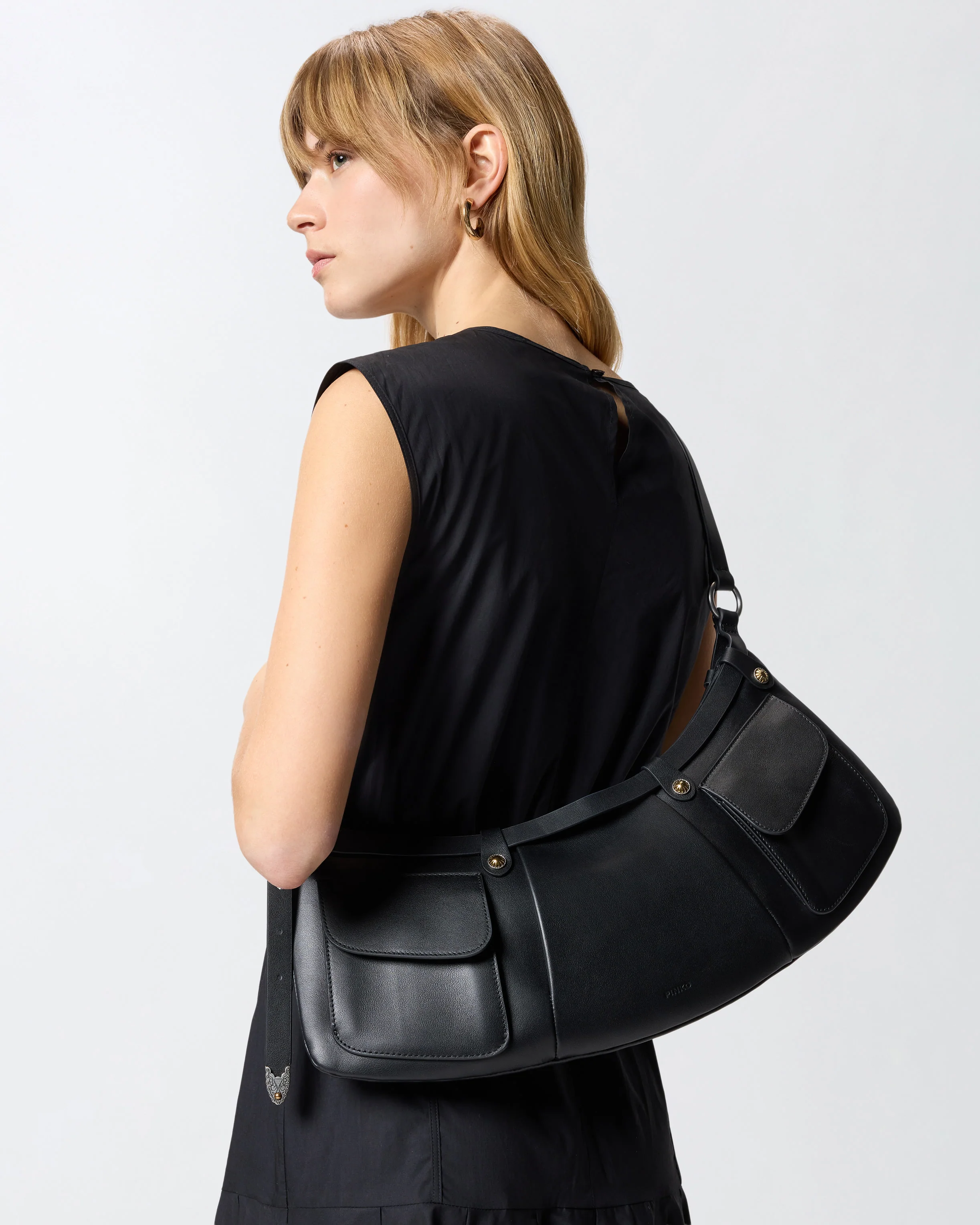 Pocket Body Bag large shoulder bag in leather with pockets - Image 5