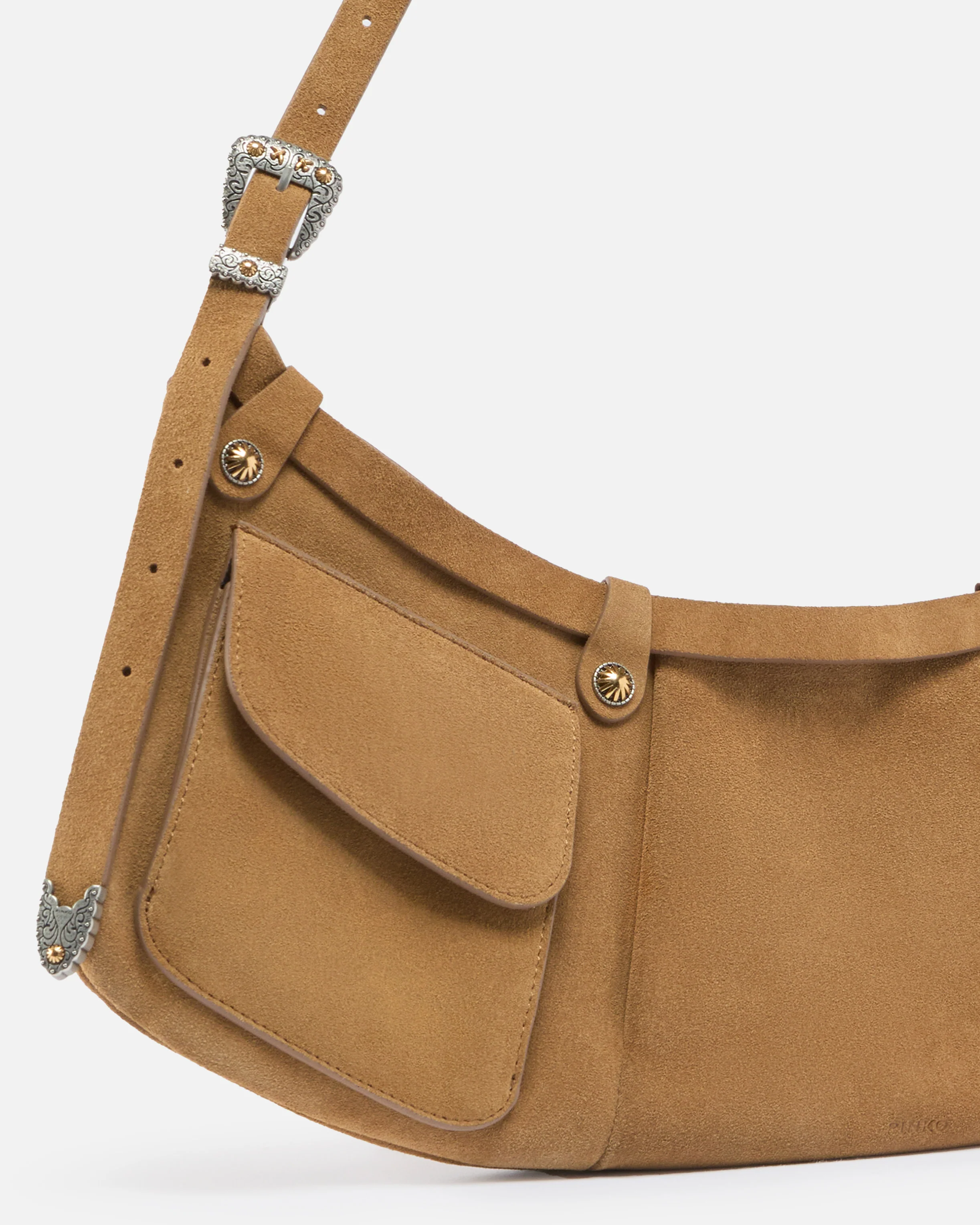 Pocket Body Bag large shoulder bag in suede with pockets - Image 3
