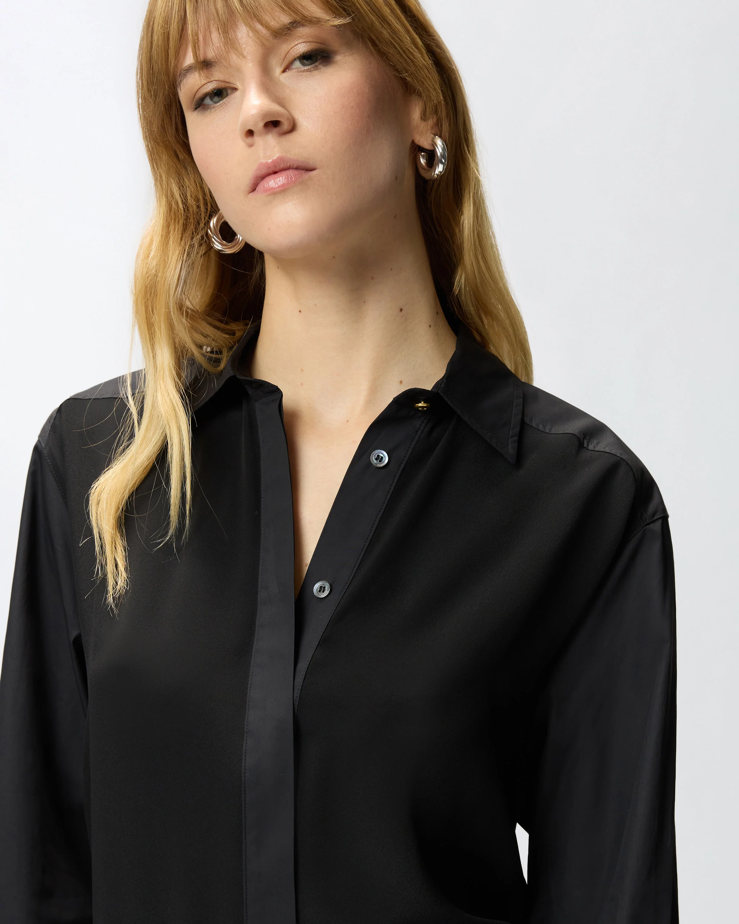 Poplin and crêpe shirt - Image 4