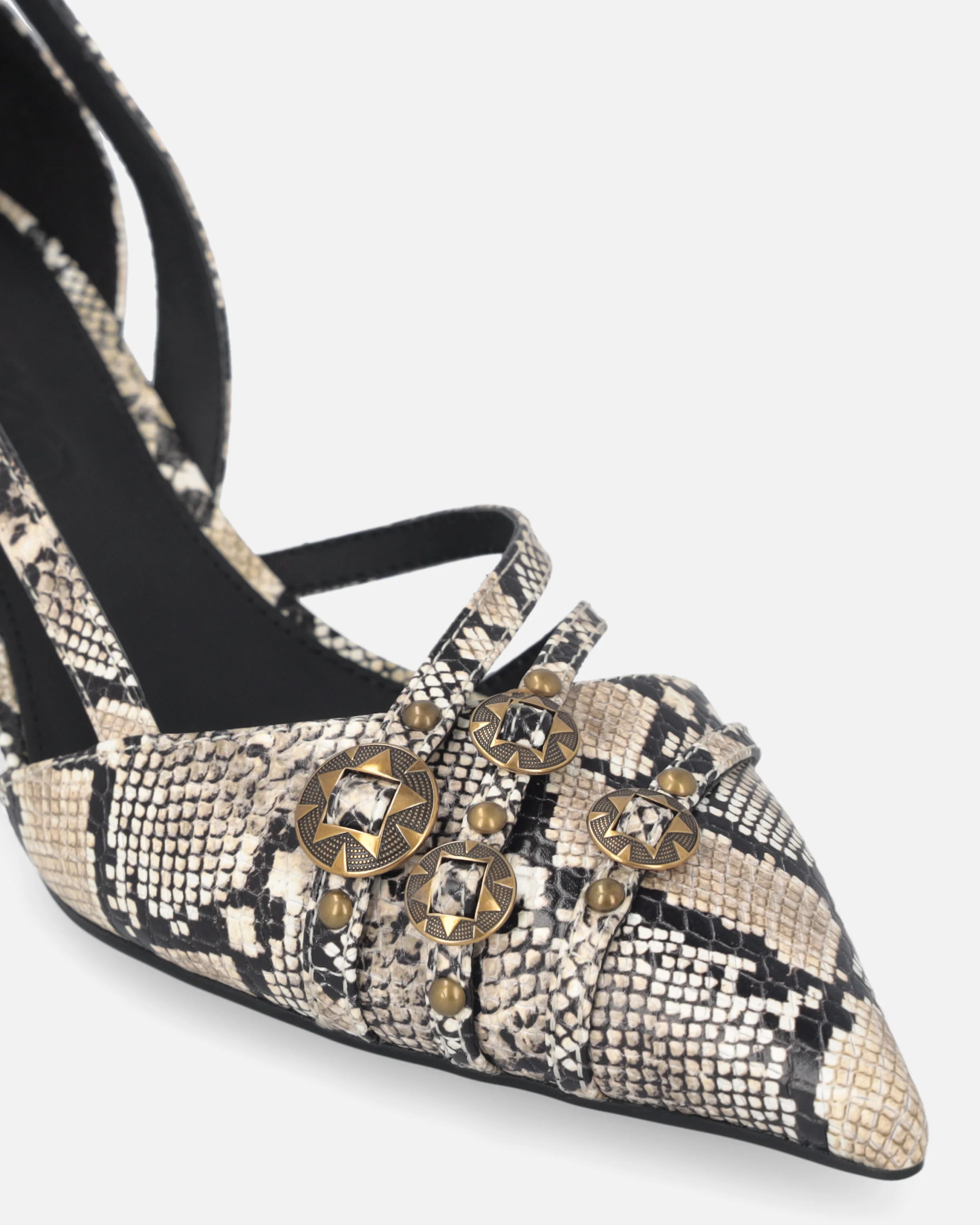 Pumps with python print and jewel studs - Image 4