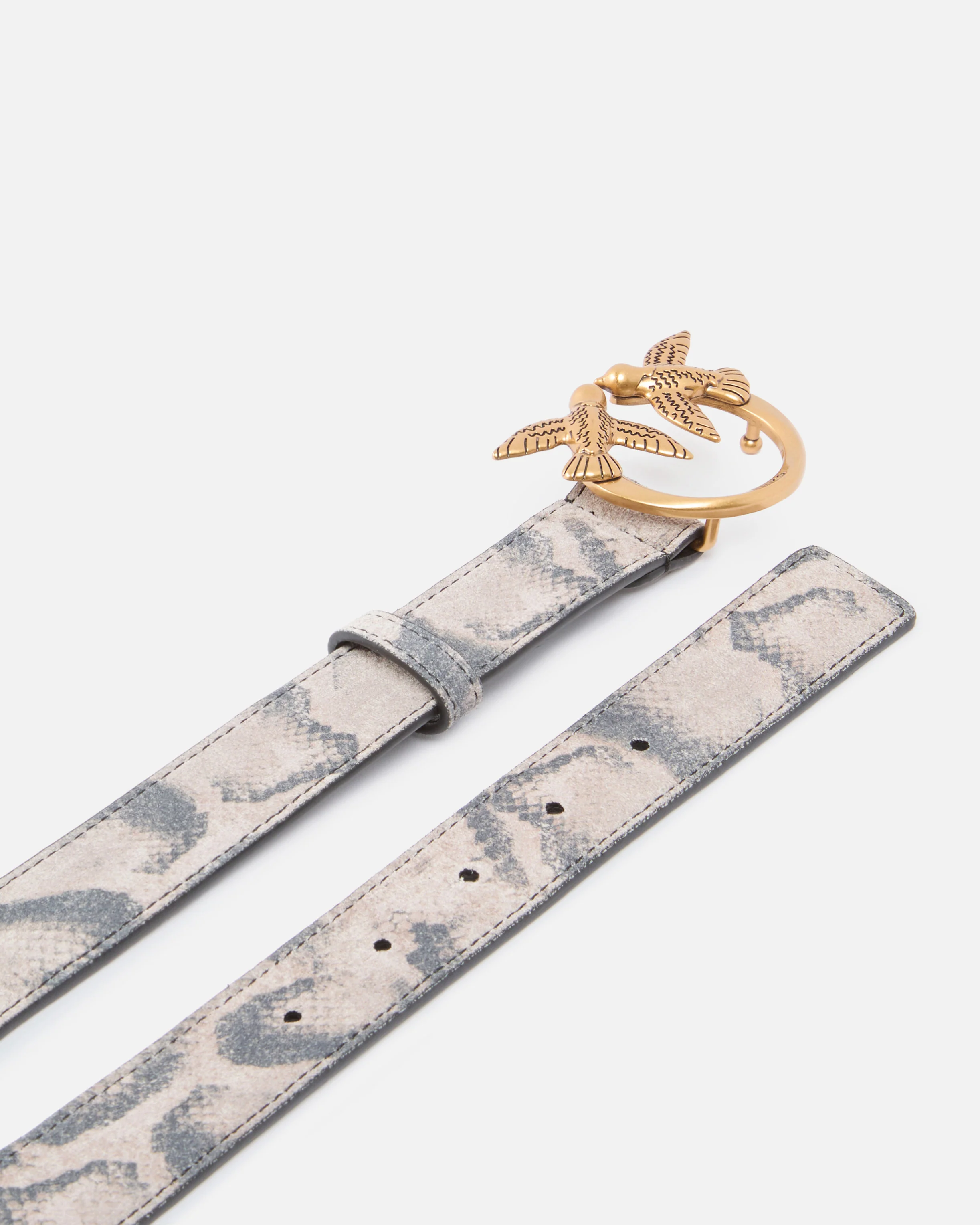Python-print belt with Love Birds buckle, 3 cm - Image 3