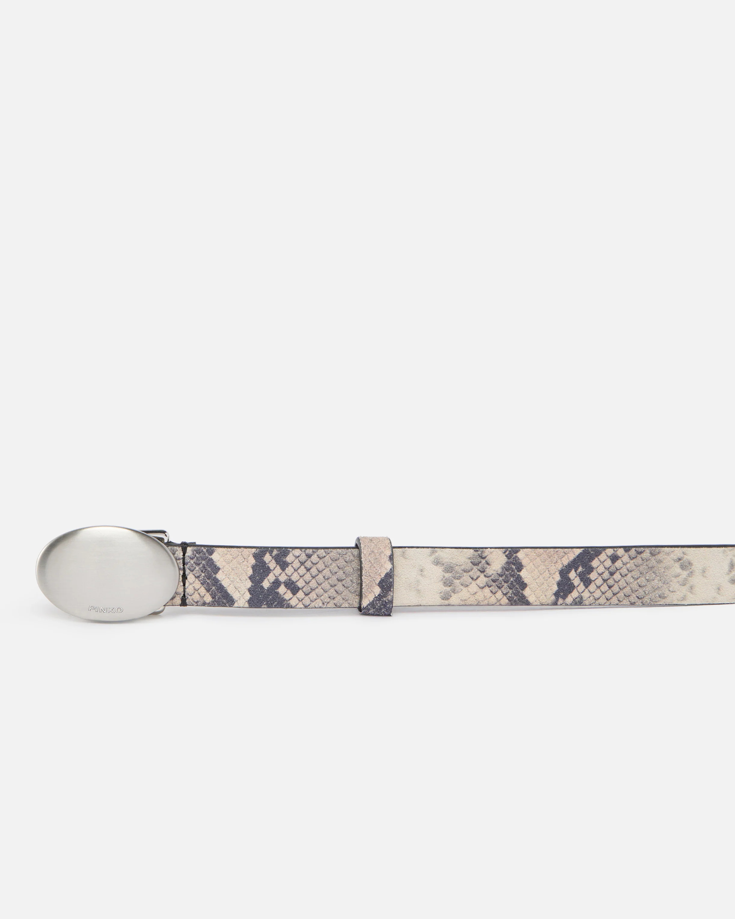 Python-print belt with oval buckle, 2 cm - Image 5