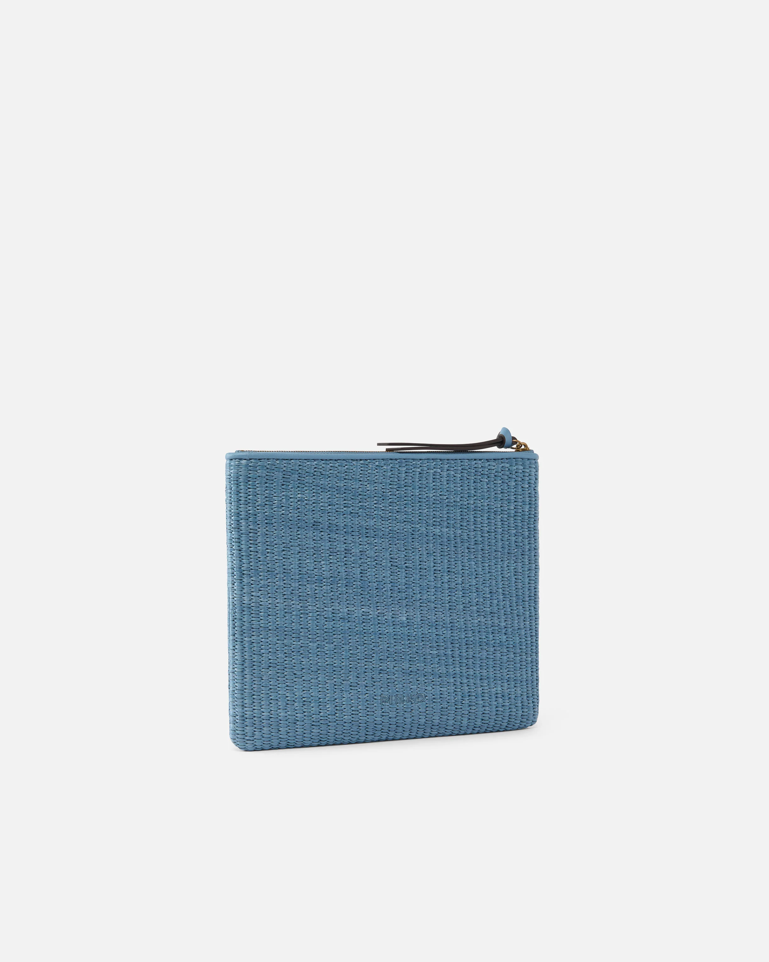 Raffia clutch with Love Birds logo - Image 2