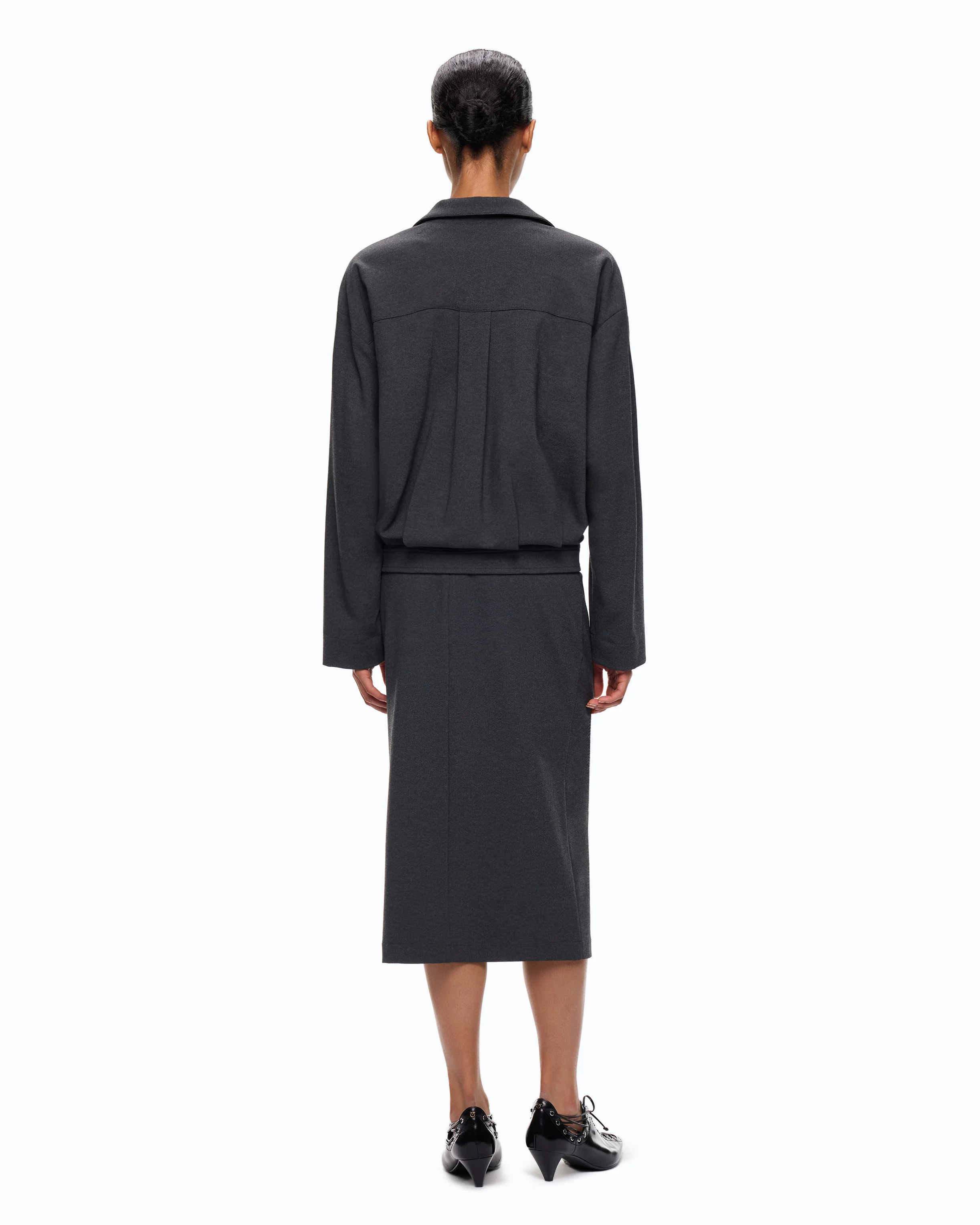 Relaxed-fit overshirt in full Milano-knit fabric - Image 4