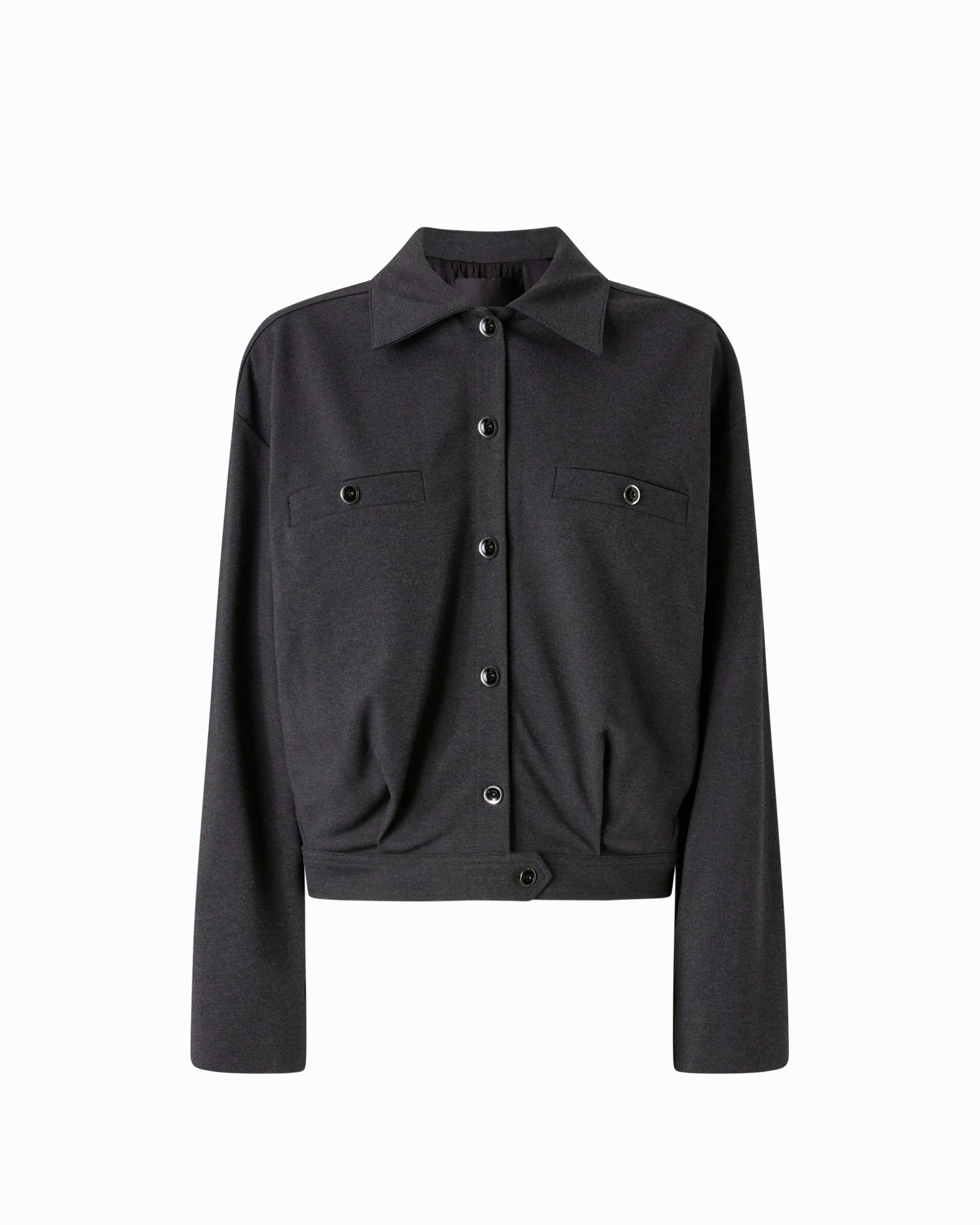 Relaxed-fit overshirt in full Milano-knit fabric - Image 5