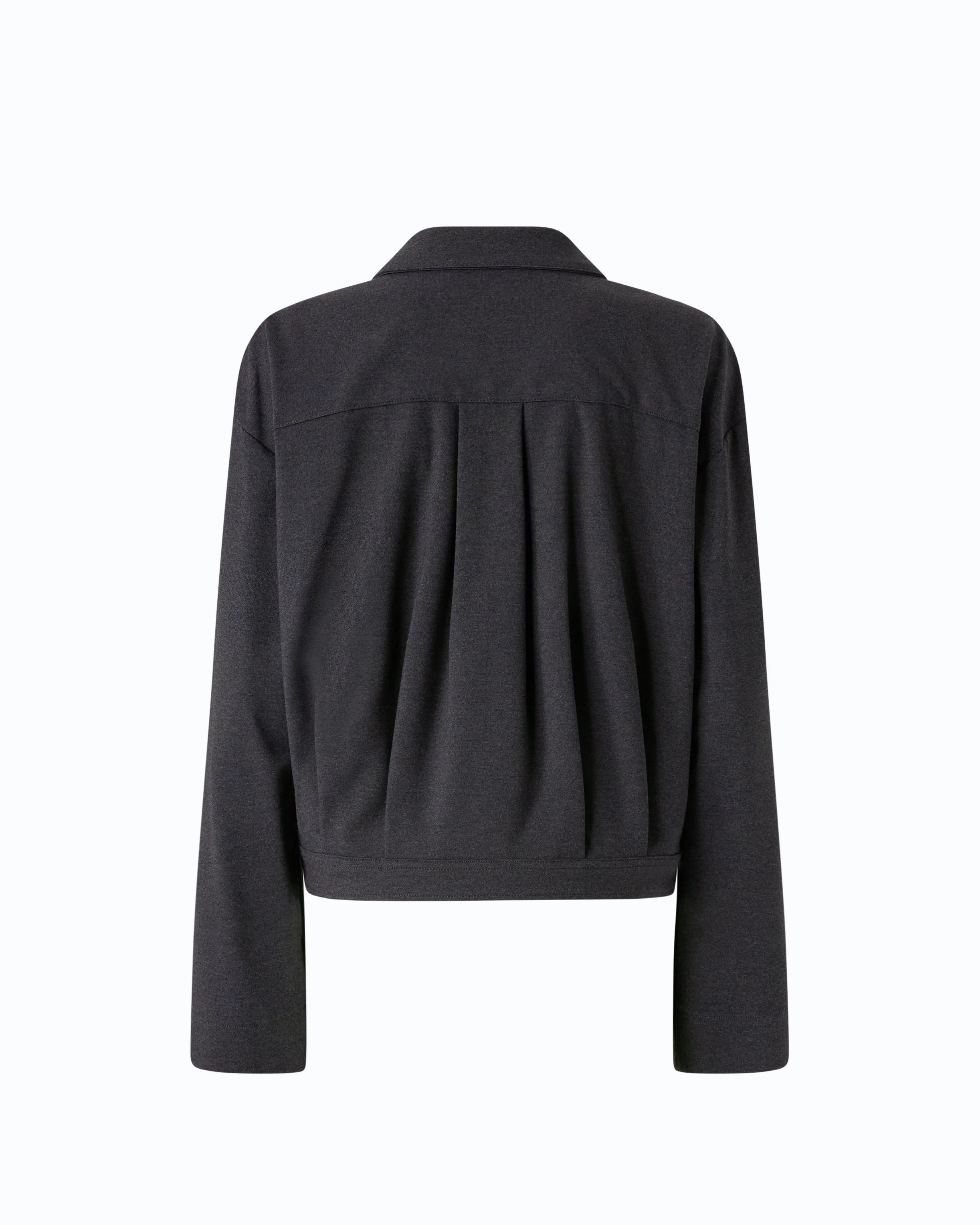 Relaxed-fit overshirt in full Milano-knit fabric - Image 6