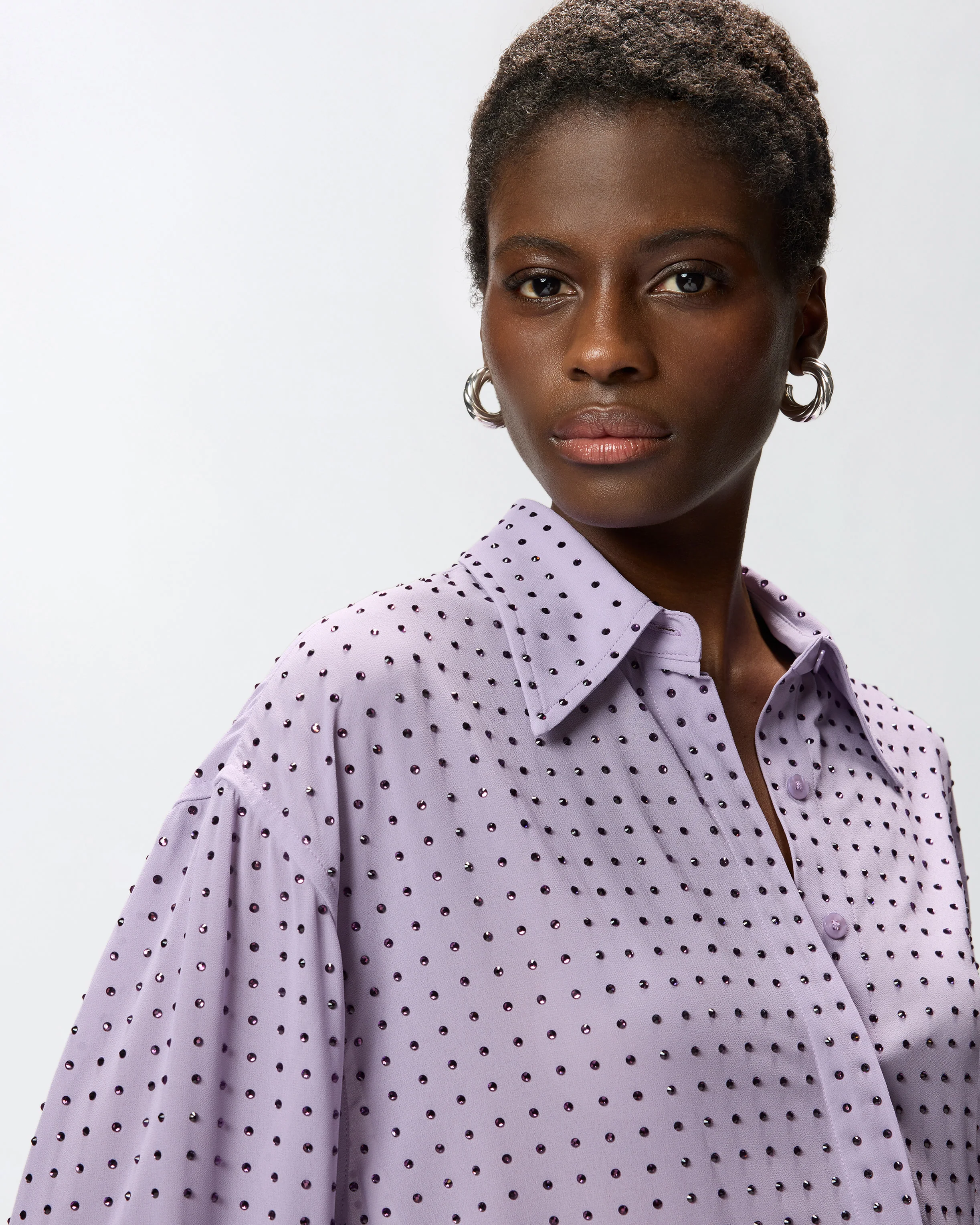 Rhinestoned georgette shirt - Image 4
