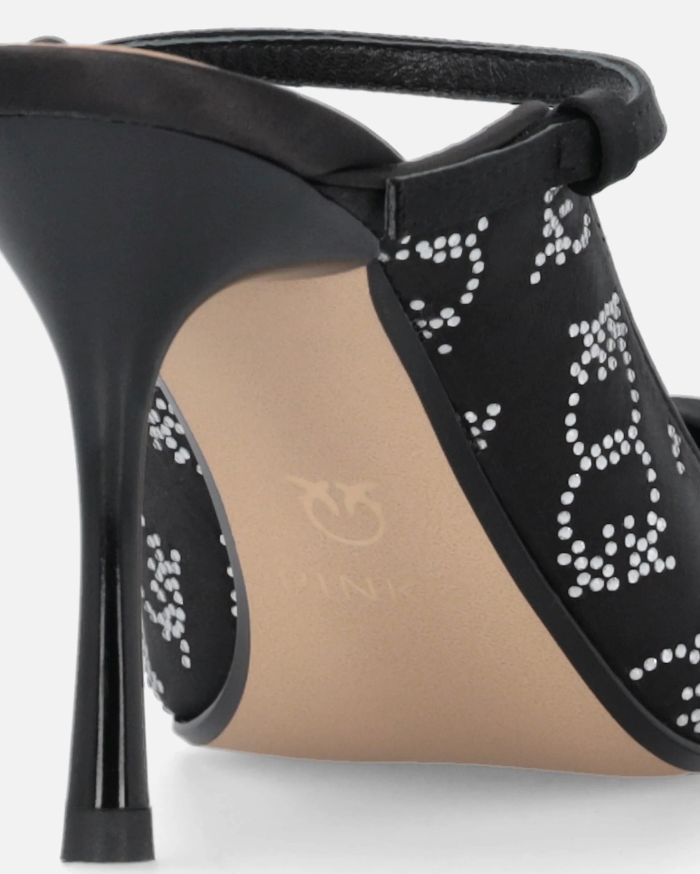 Rhinestoned satin slip-ons with heel - Image 7