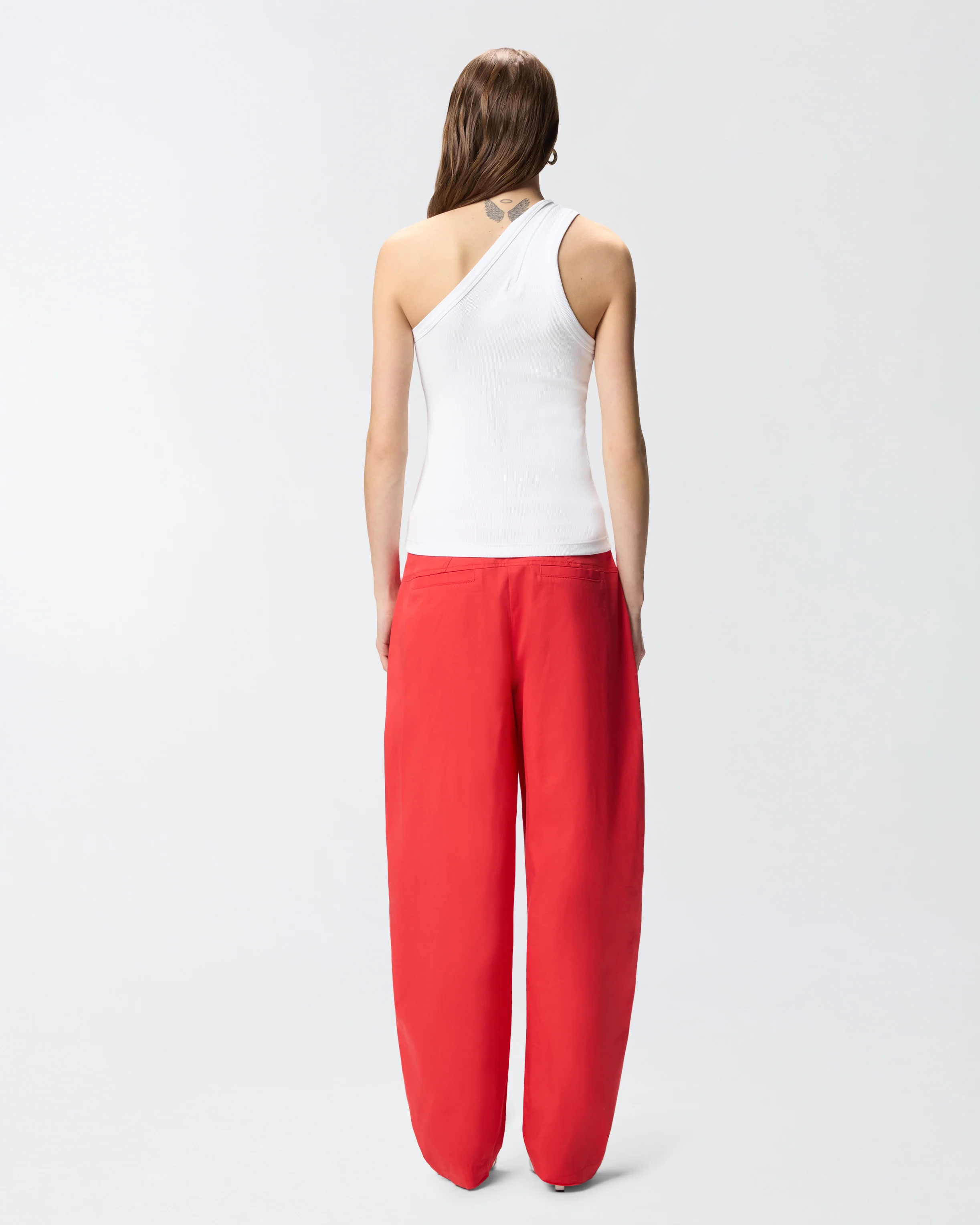 Rib-knit tank top with V-neck and PINKO logo - Image 3