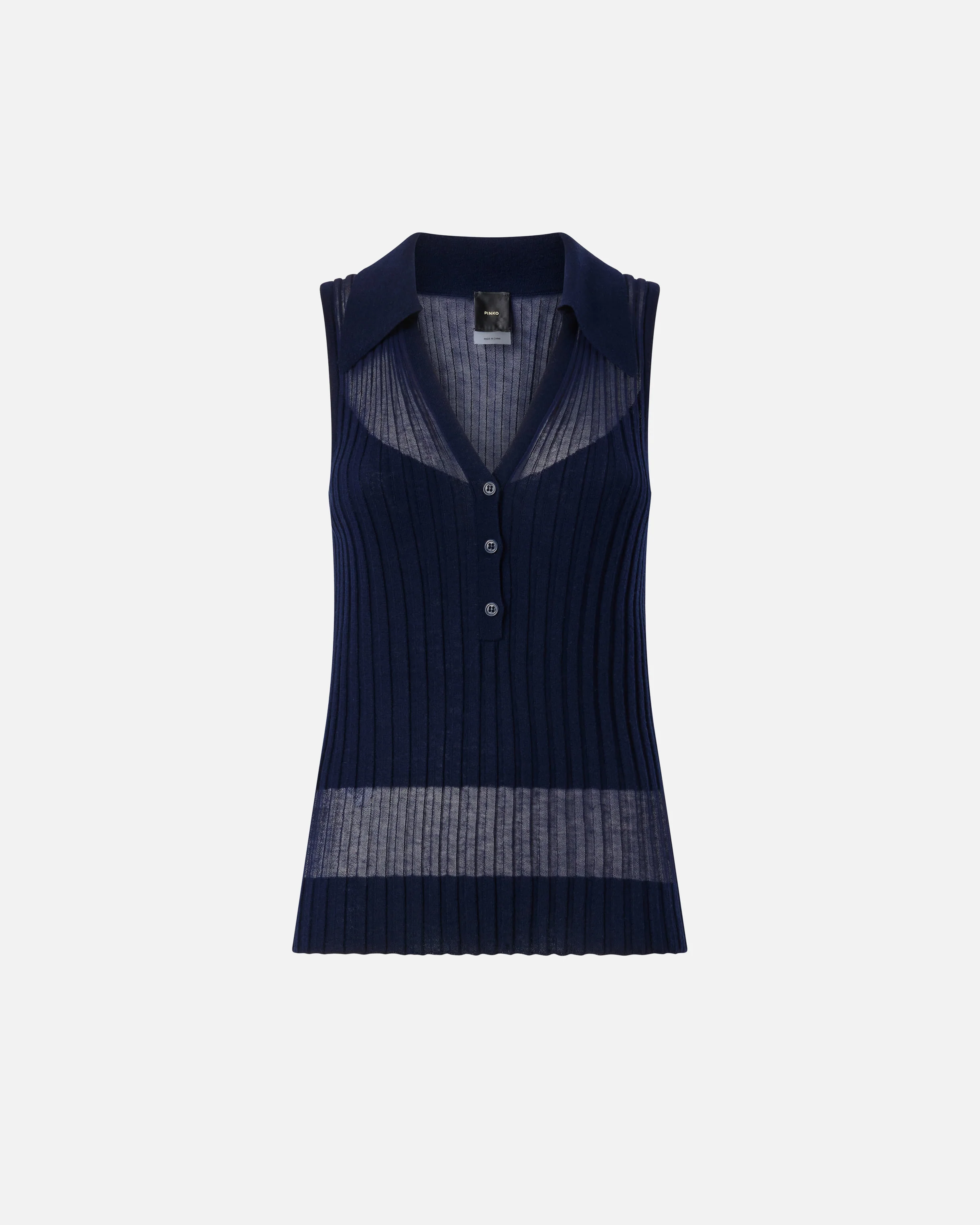 Ribbed polo vest top - Image 5