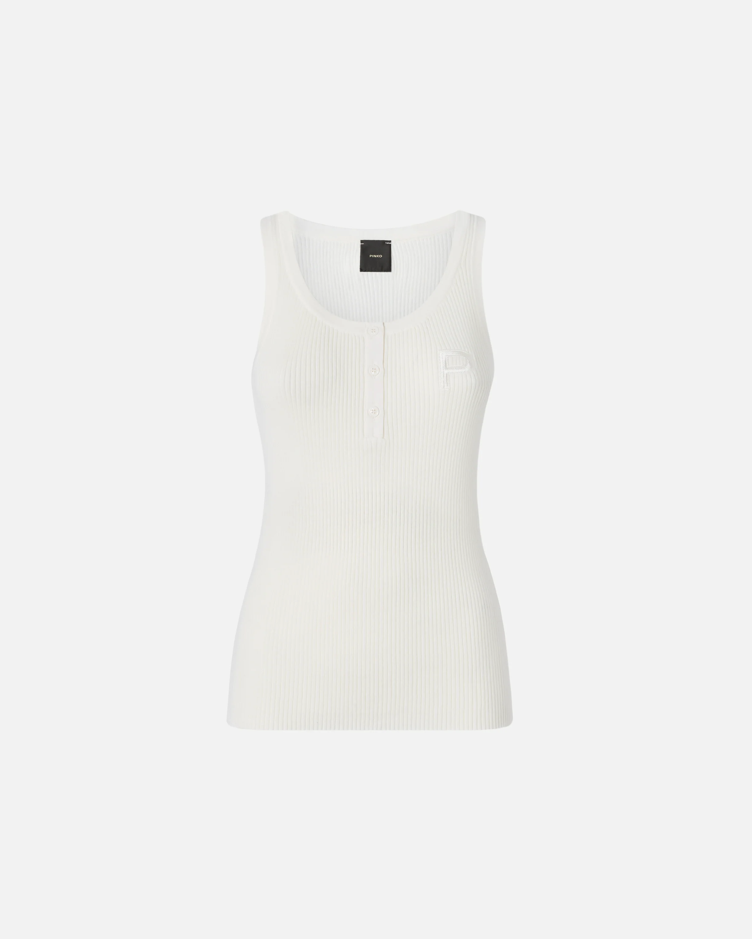 Ribbed sleeveless top with monogram - Image 5
