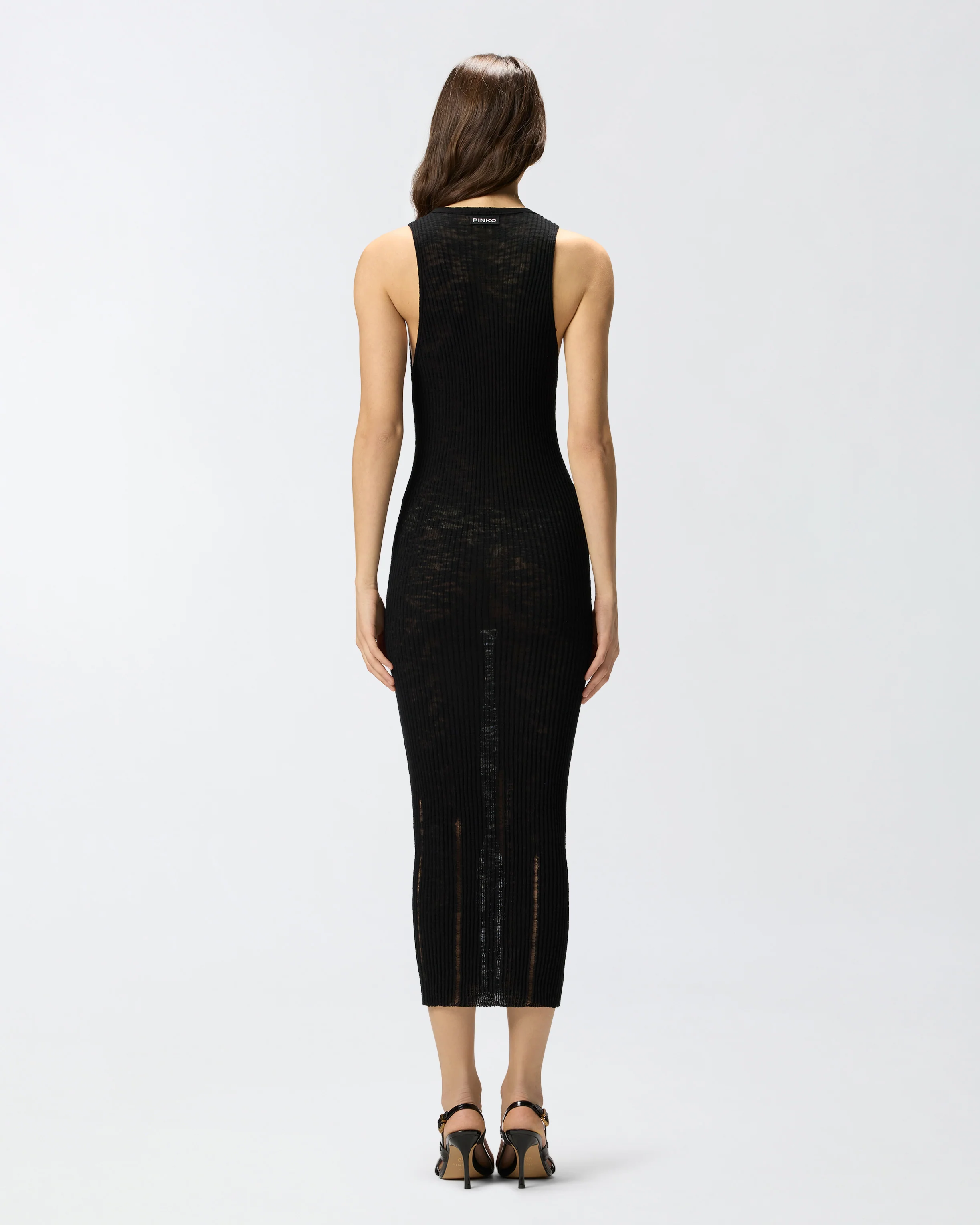 Ribbed slim-fit midi dress with rips - Image 3