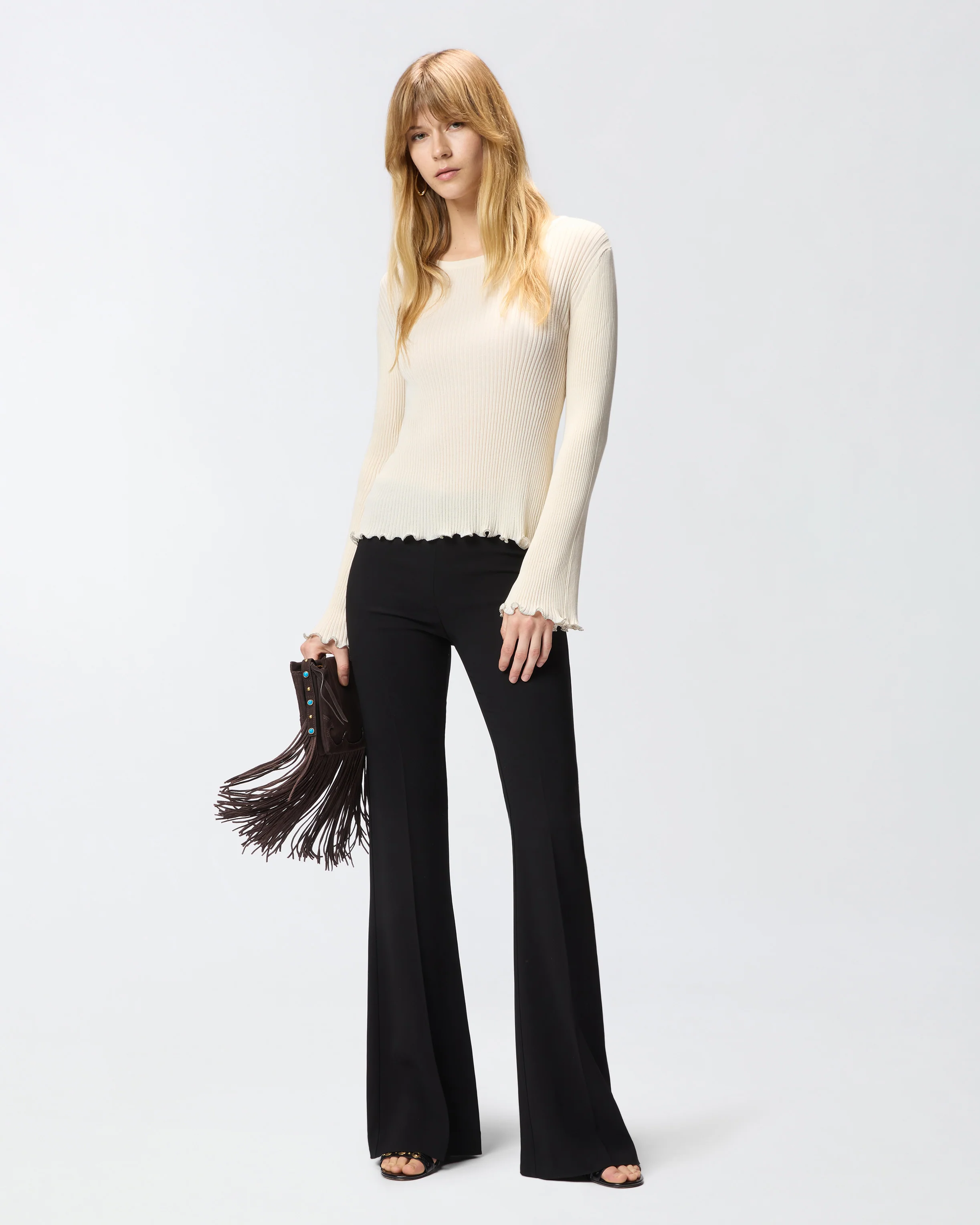 Ribbed sweater with jewel edges - Image 2
