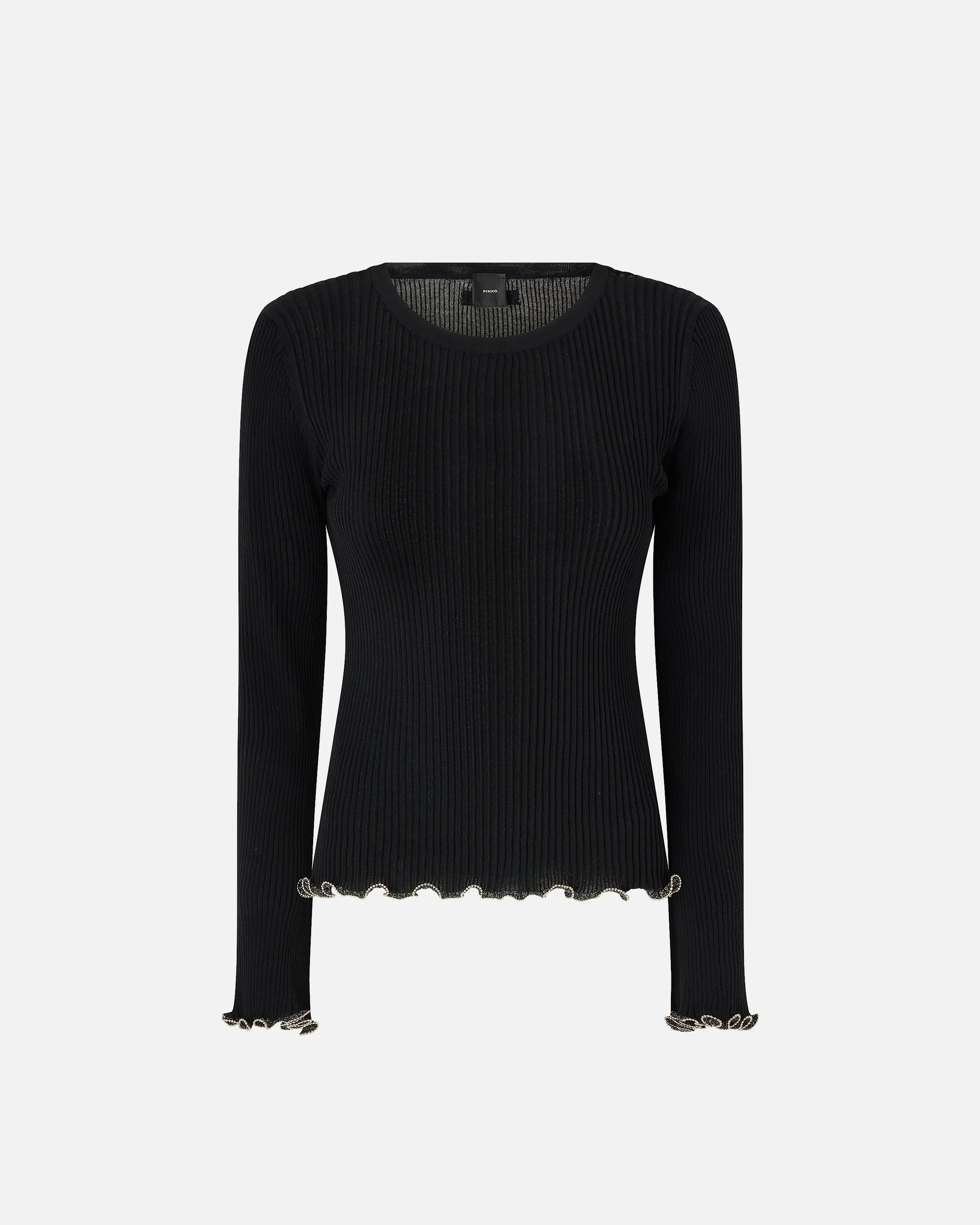 Ribbed sweater with jewel edges - Image 5
