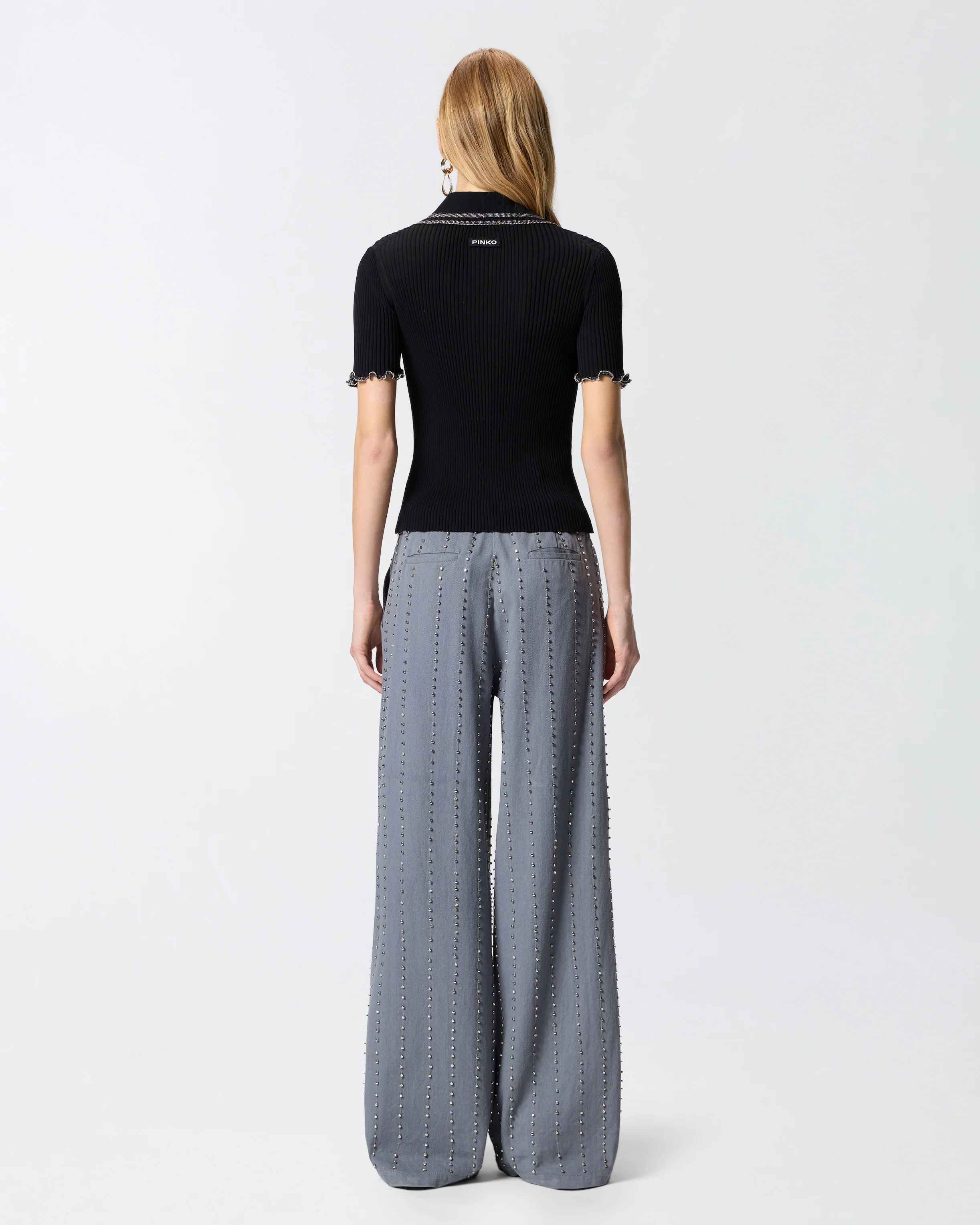 Ribbed sweater with jewel edges - Image 3