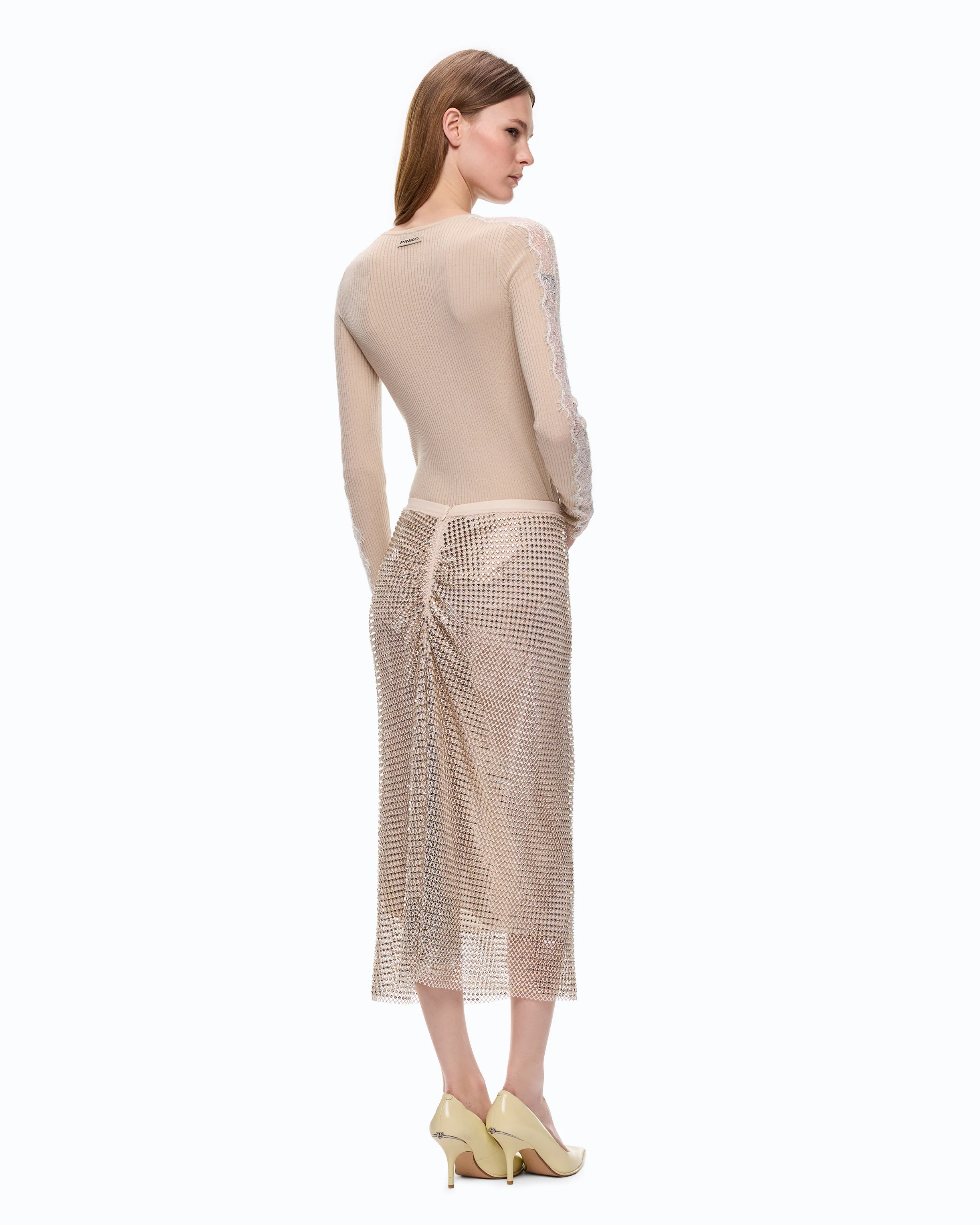 Ribbed sweater with lace - Image 4