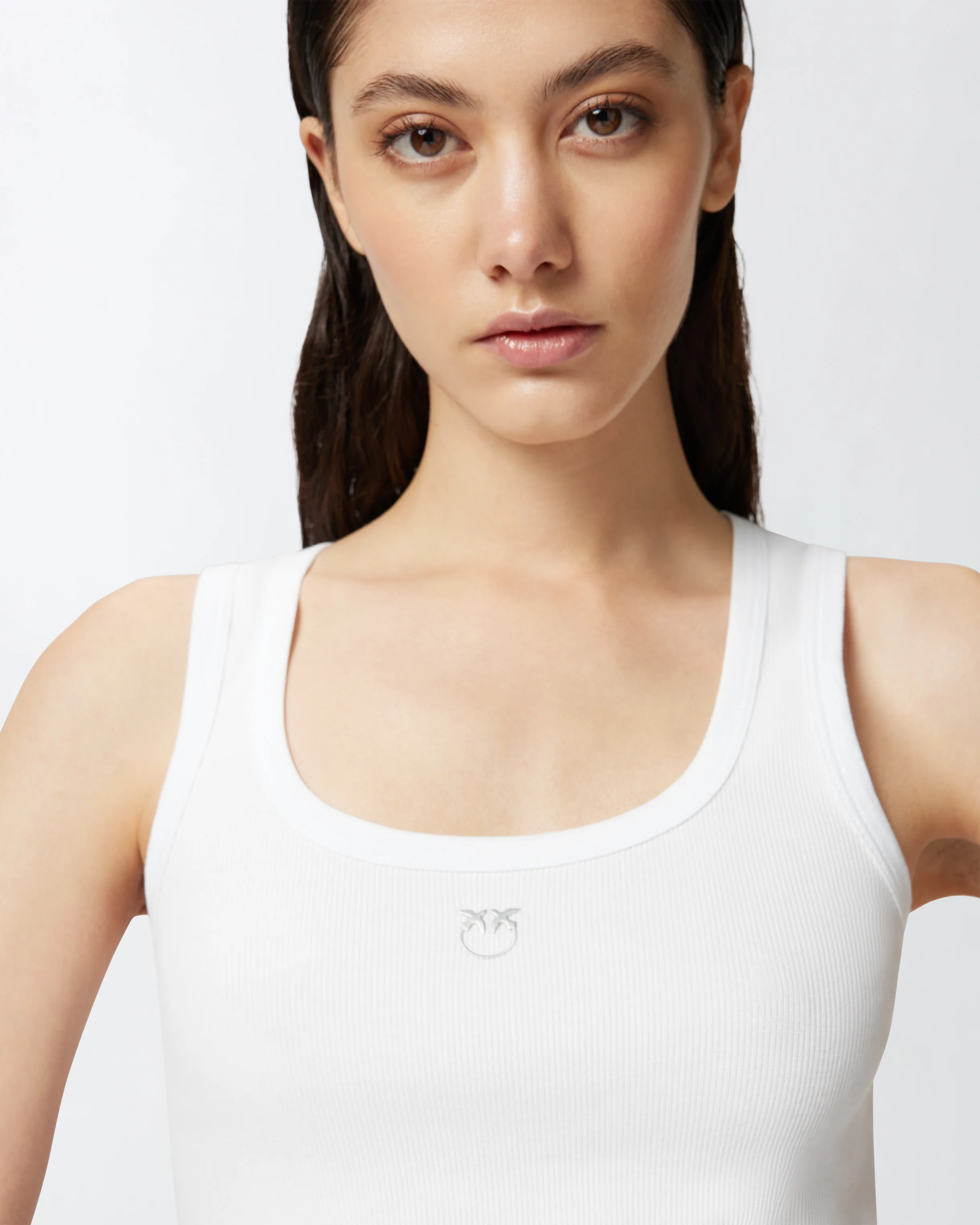 Ribbed vest top with birds logo - Image 4
